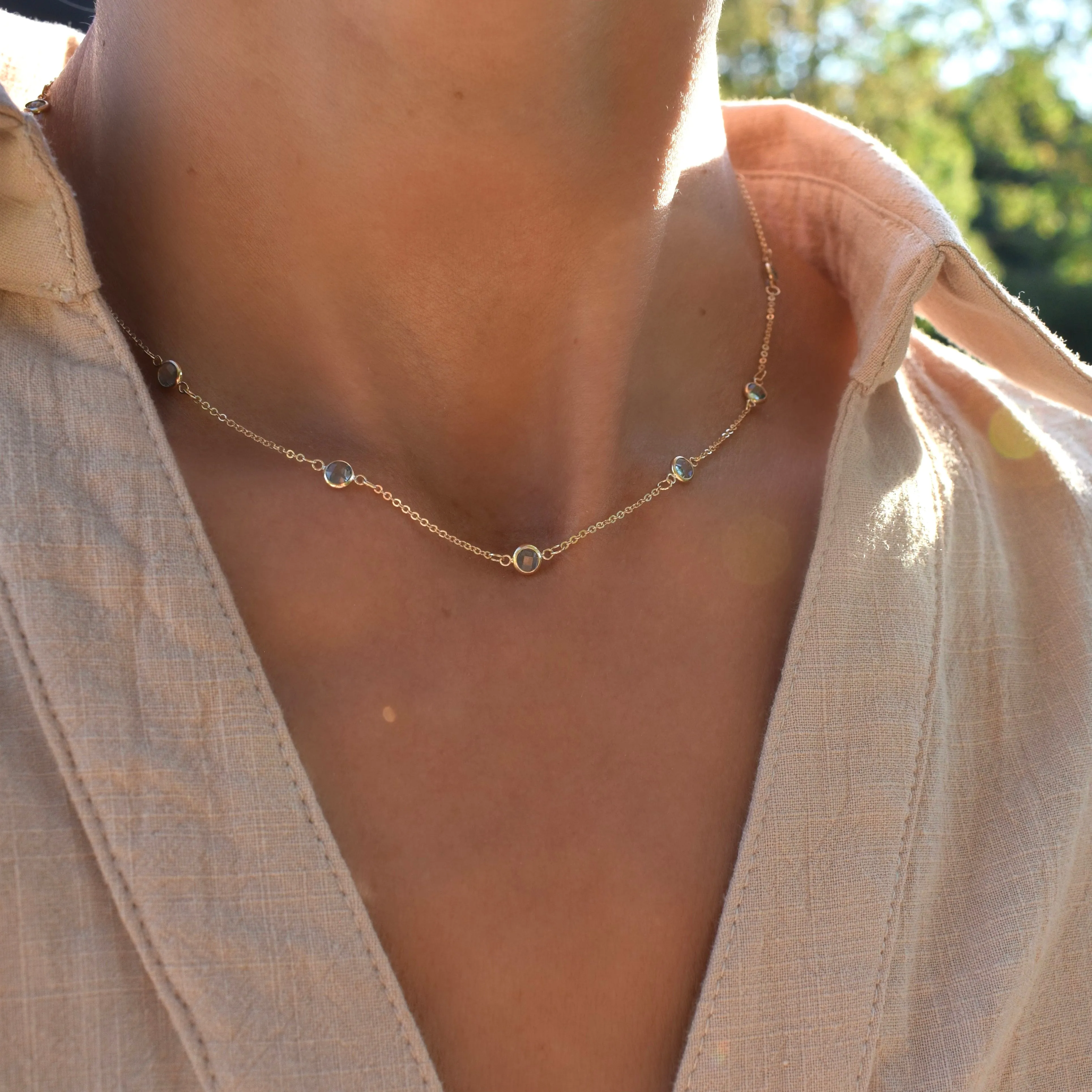 Bayberry 11 Aquamarine Necklace in 14k Gold (March) sold by Haverhill product image thumbnail 3