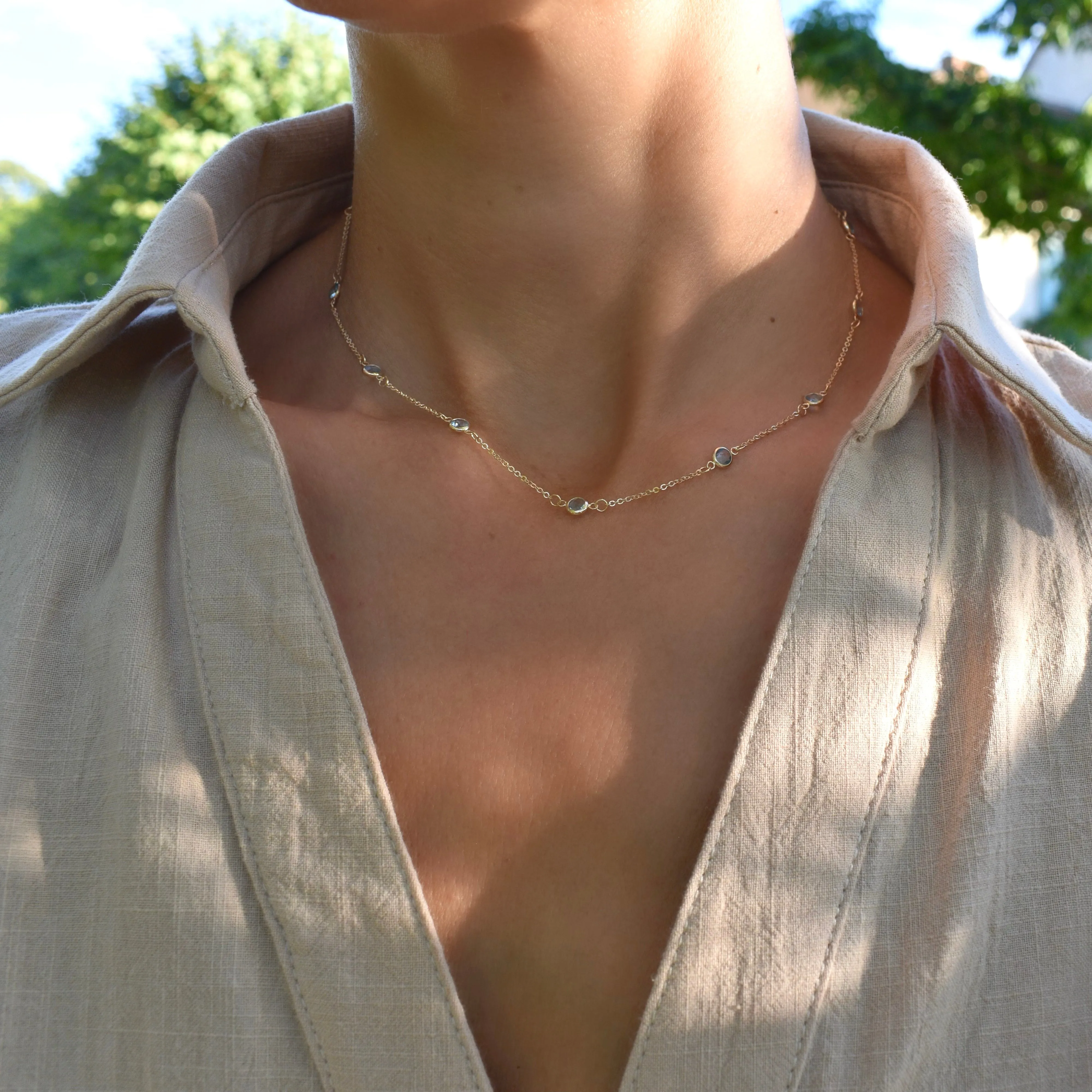 Bayberry 11 Aquamarine Necklace in 14k Gold (March) sold by Haverhill product image thumbnail 2