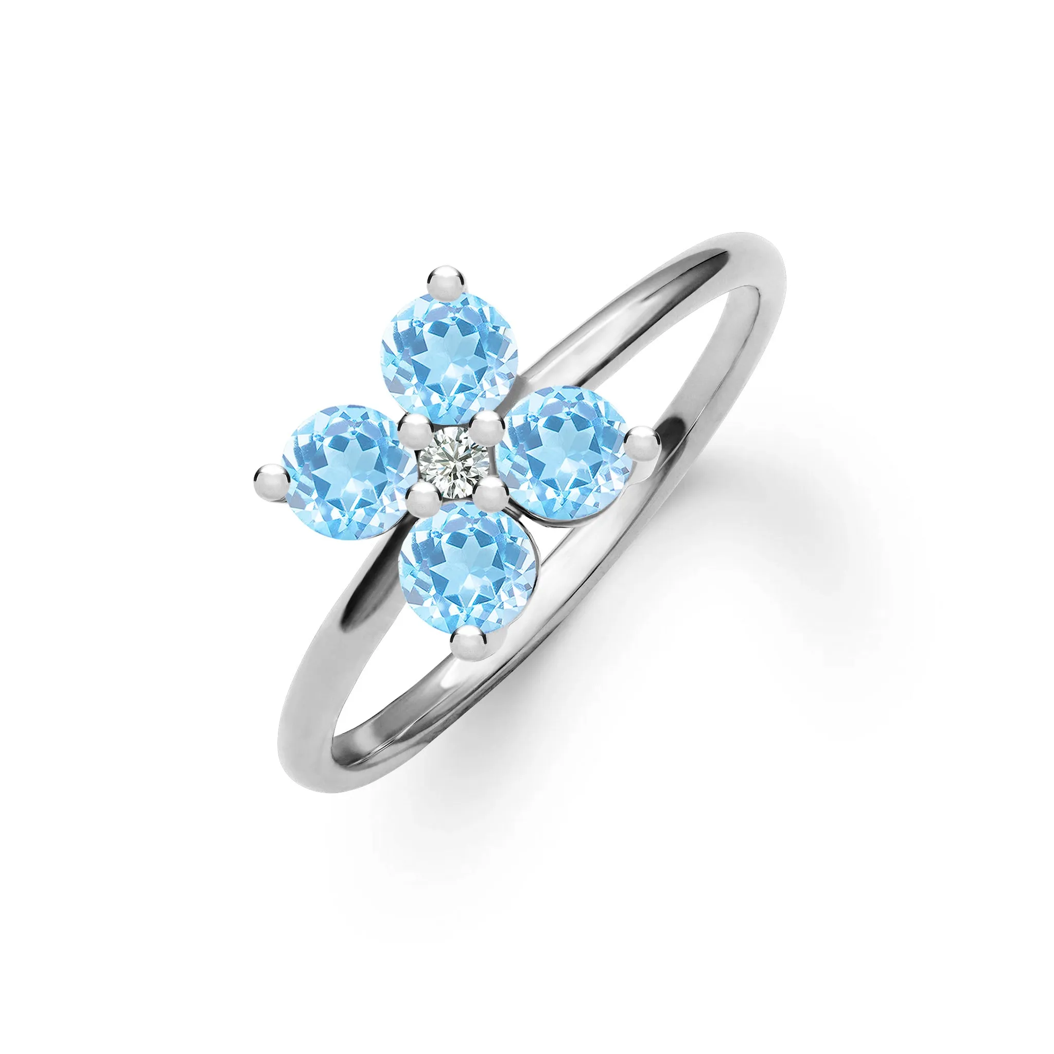 Greenwich 4 Nantucket Blue Topaz & Diamond Ring in 14k Gold (December) sold by Haverhill product image thumbnail 5