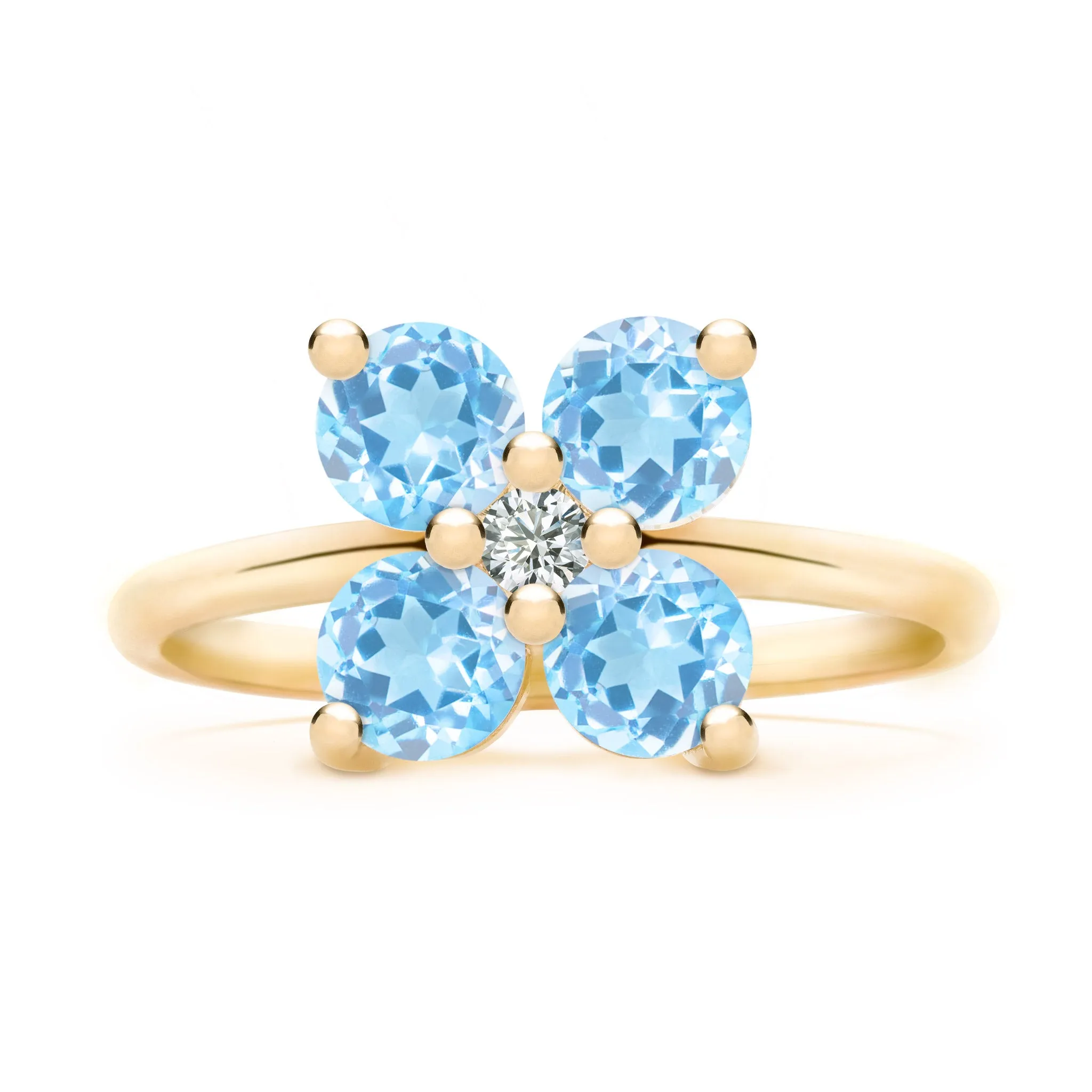 Greenwich 4 Nantucket Blue Topaz & Diamond Ring in 14k Gold (December) sold by Haverhill product image thumbnail 4