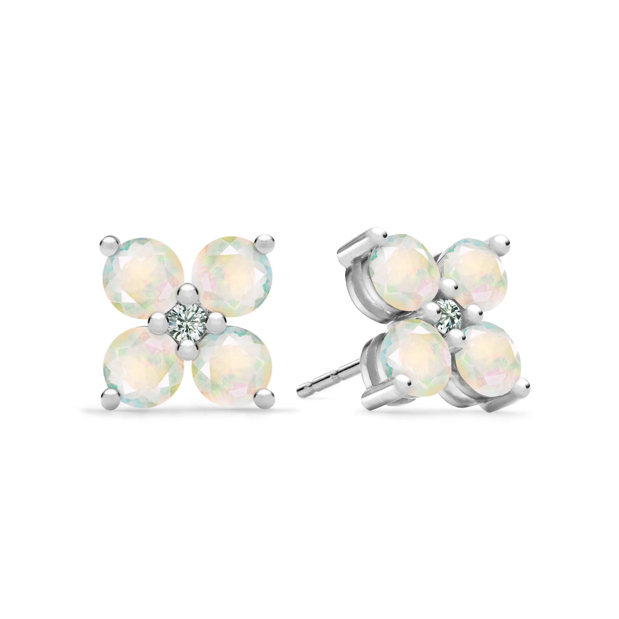Greenwich 4 Opal & Diamond Earrings in 14k Gold (October) sold by Haverhill product image thumbnail 5