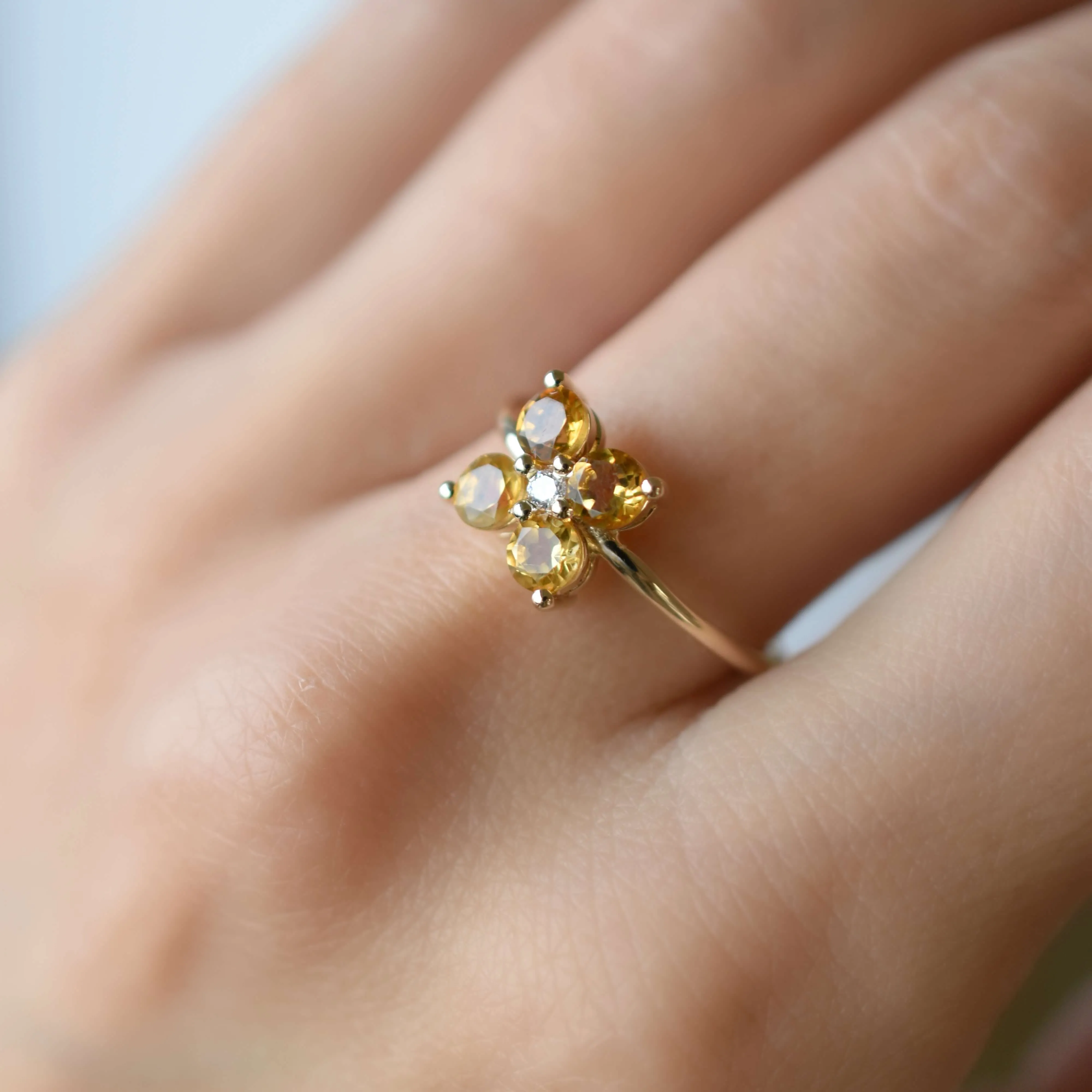 Greenwich 4 Citrine & Diamond Ring in 14k Gold (November) sold by Haverhill product image thumbnail 3
