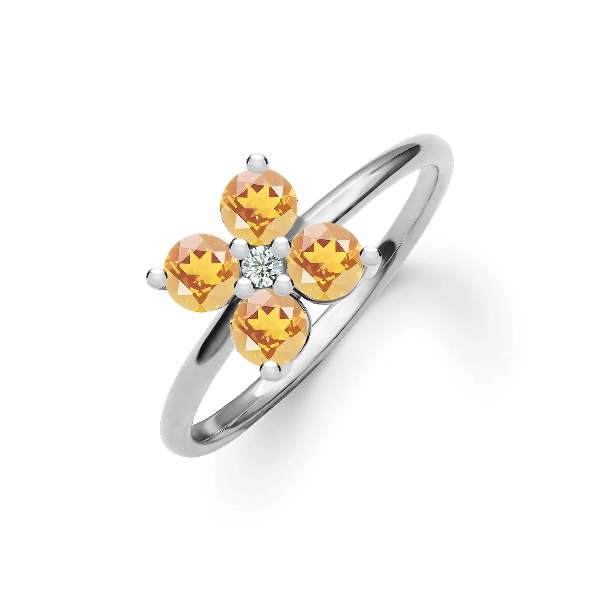 Greenwich 4 Citrine & Diamond Ring in 14k Gold (November) sold by Haverhill product image thumbnail 5