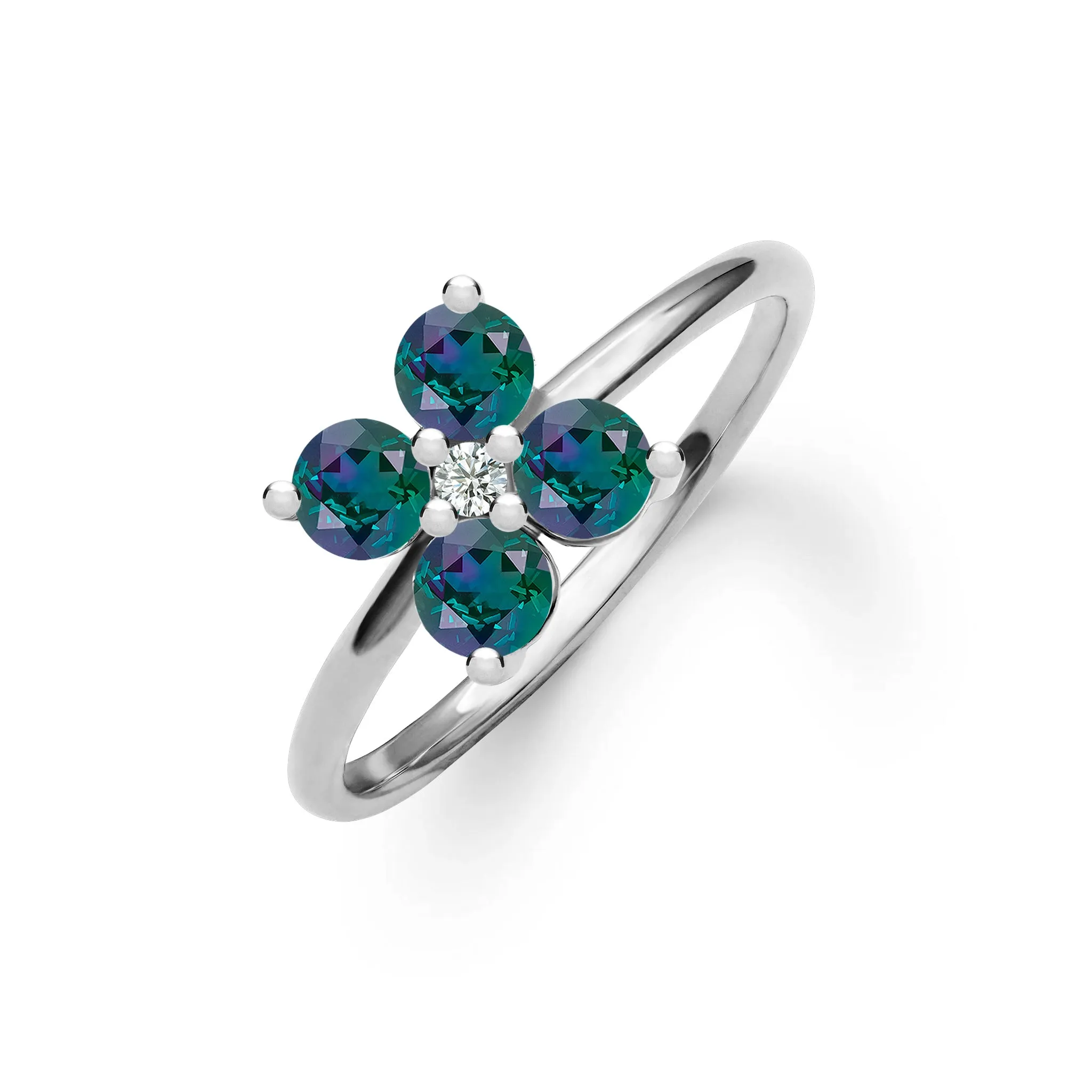 Greenwich 4 Alexandrite & Diamond Ring in 14k Gold (June) sold by Haverhill product image thumbnail 5