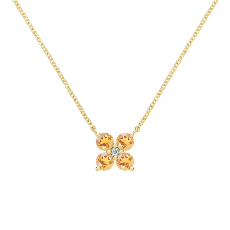 Greenwich 4 Citrine & Diamond Necklace in 14k Gold (November) sold by Haverhill