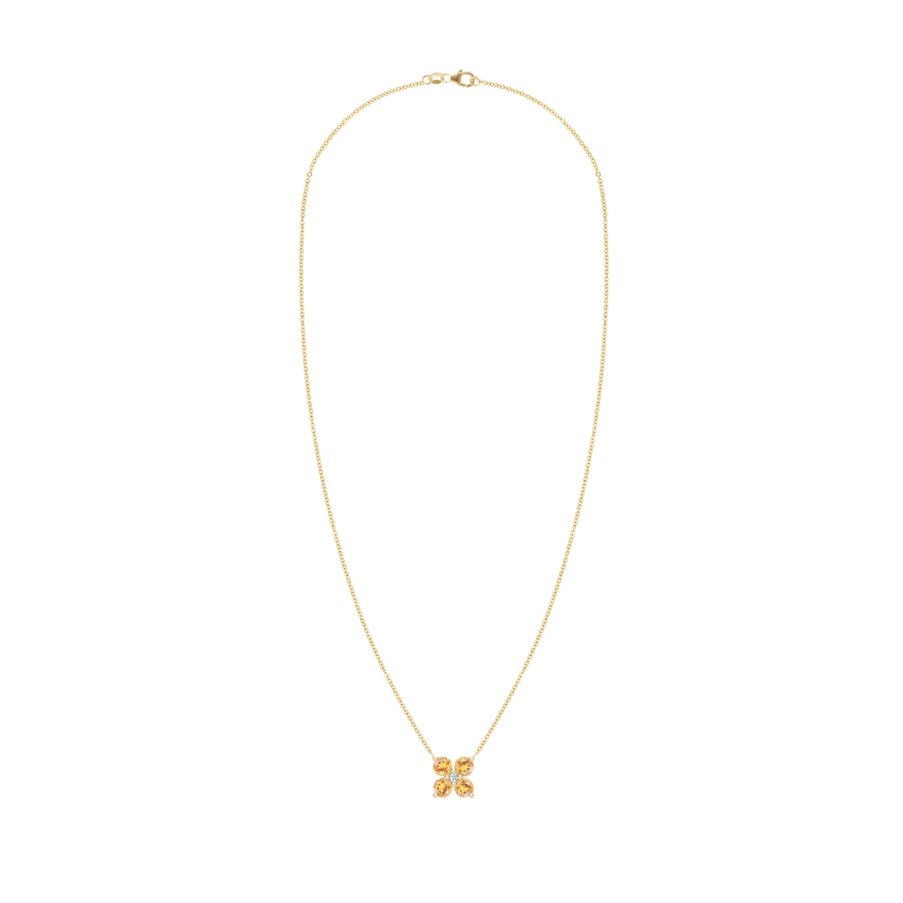 Greenwich 4 Citrine & Diamond Necklace in 14k Gold (November) sold by Haverhill product image thumbnail 4