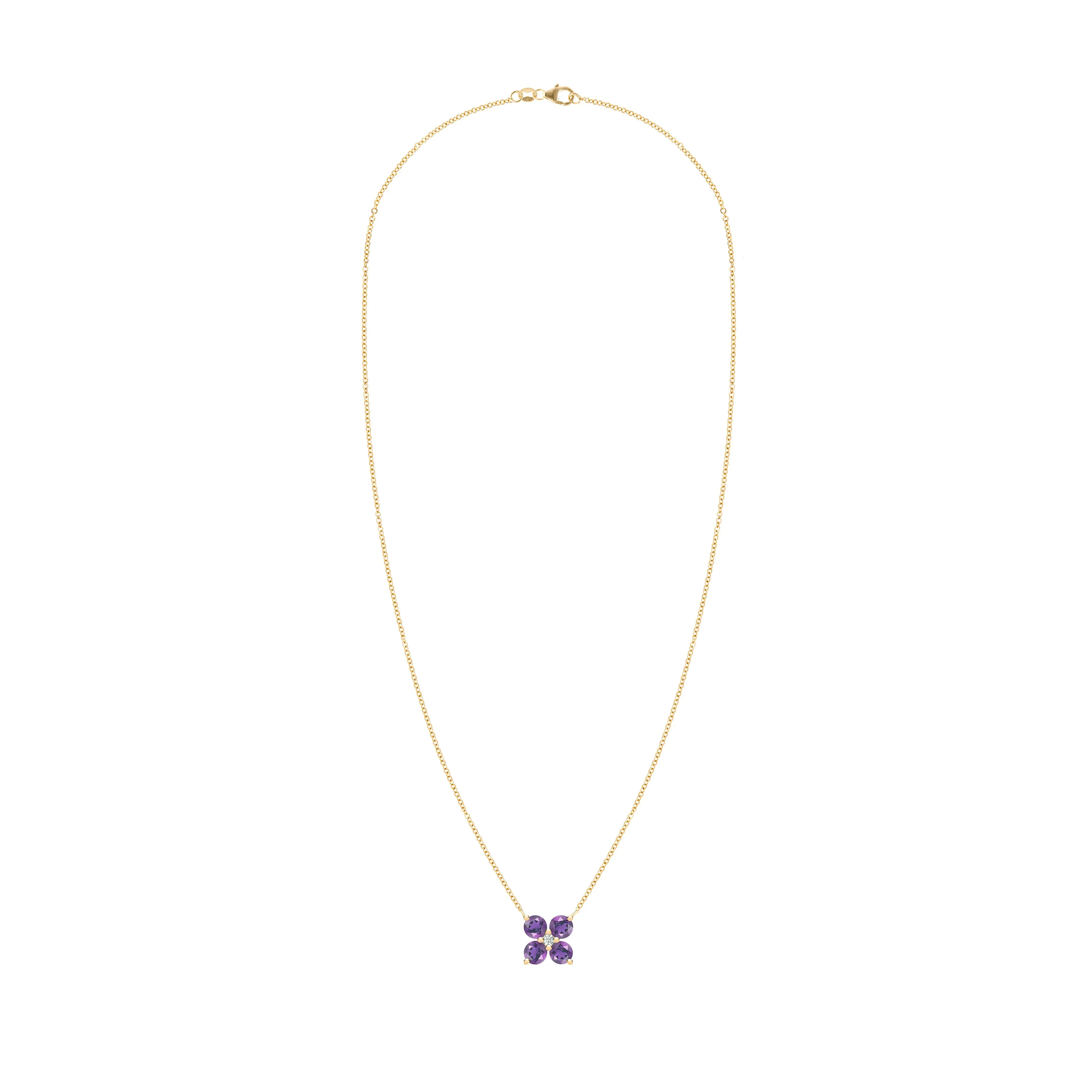 Greenwich 4 Amethyst & Diamond Necklace in 14k Gold (February) sold by Haverhill product image thumbnail 5