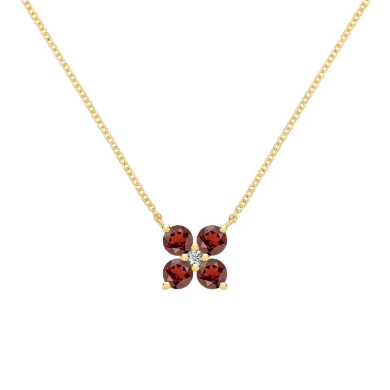 Greenwich 4 Garnet & Diamond Necklace in 14k Gold (January) sold by Haverhill