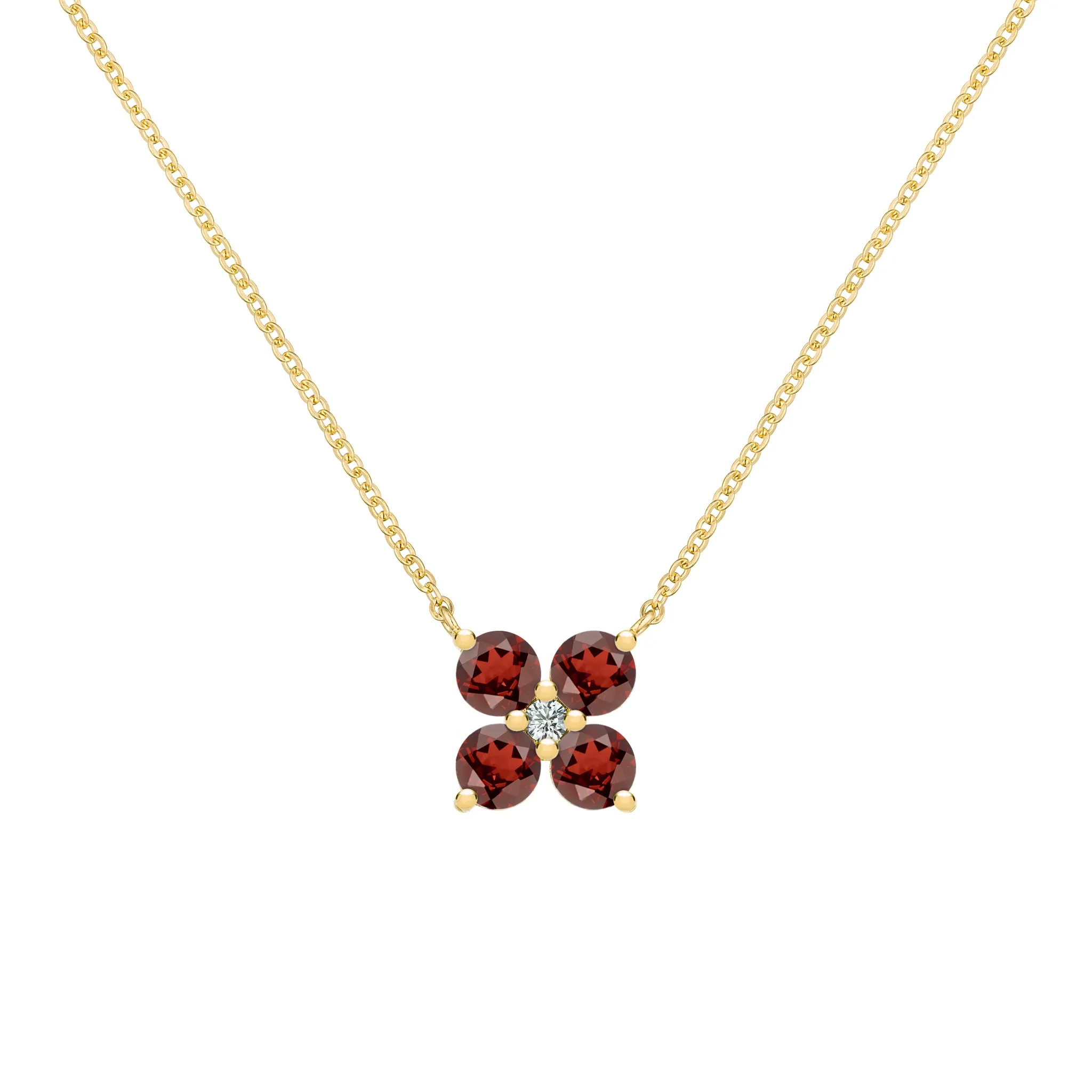 Greenwich 4 Garnet & Diamond Necklace in 14k Gold (January) sold by Haverhill