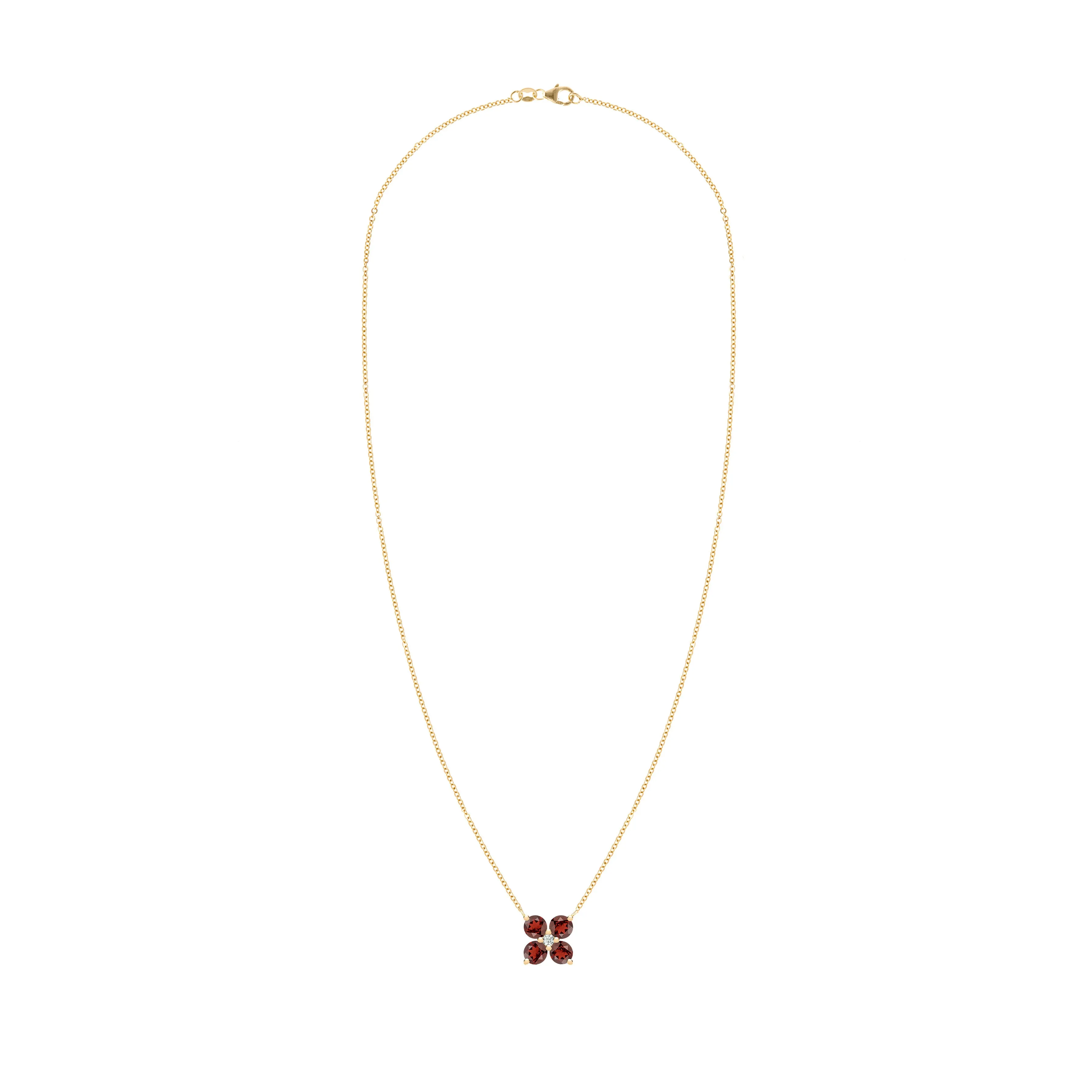 Greenwich 4 Garnet & Diamond Necklace in 14k Gold (January) sold by Haverhill product image thumbnail 5