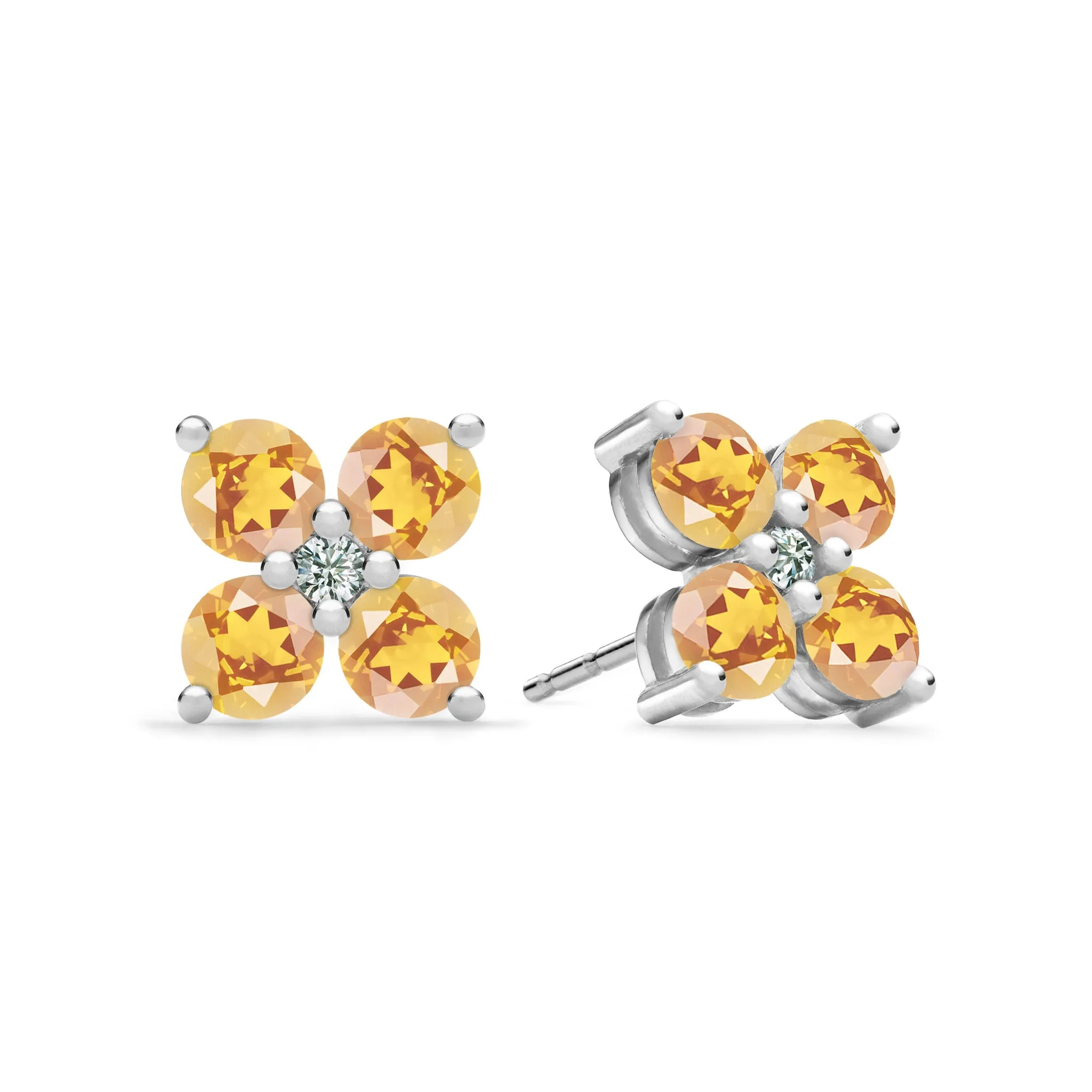 Greenwich 4 Citrine & Diamond Earrings in 14k Gold (November) sold by Haverhill product image thumbnail 5