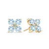 Greenwich 4 Aquamarine & Diamond Earrings in 14k Gold (March) sold by Haverhill