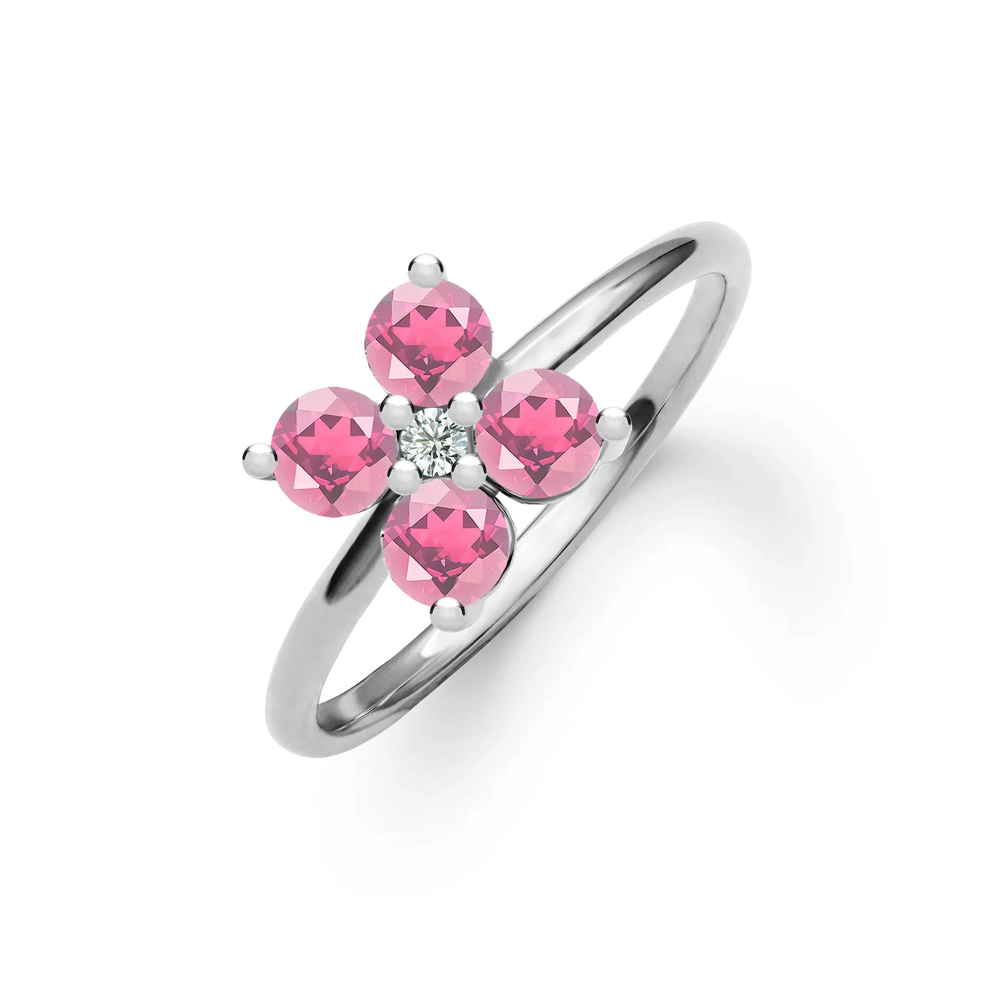 Greenwich 4 Pink Tourmaline & Diamond Ring in 14k Gold (October) sold by Haverhill product image thumbnail 5