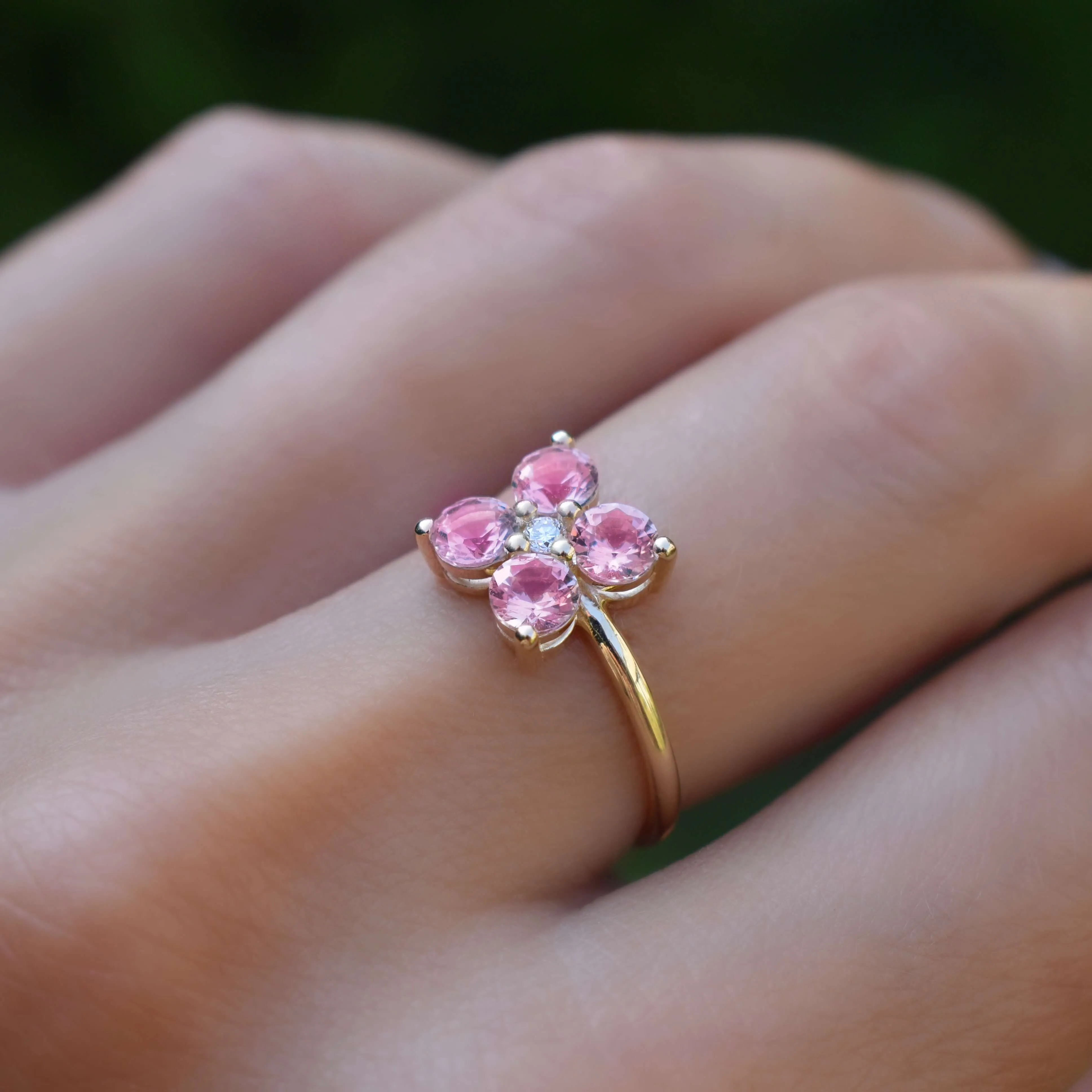 Greenwich 4 Pink Tourmaline & Diamond Ring in 14k Gold (October) sold by Haverhill product image thumbnail 3