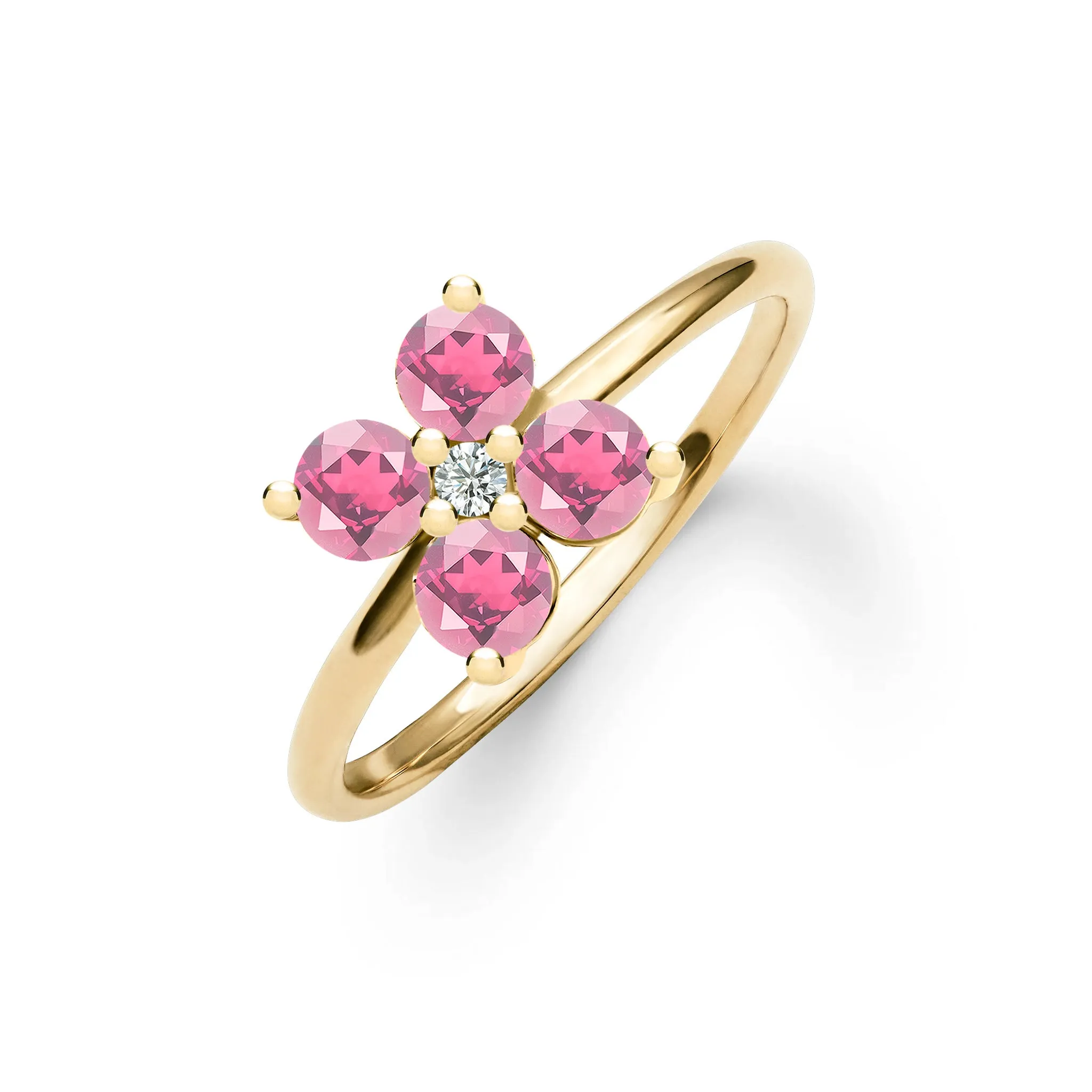 Greenwich 4 Pink Tourmaline & Diamond Ring in 14k Gold (October) sold by Haverhill