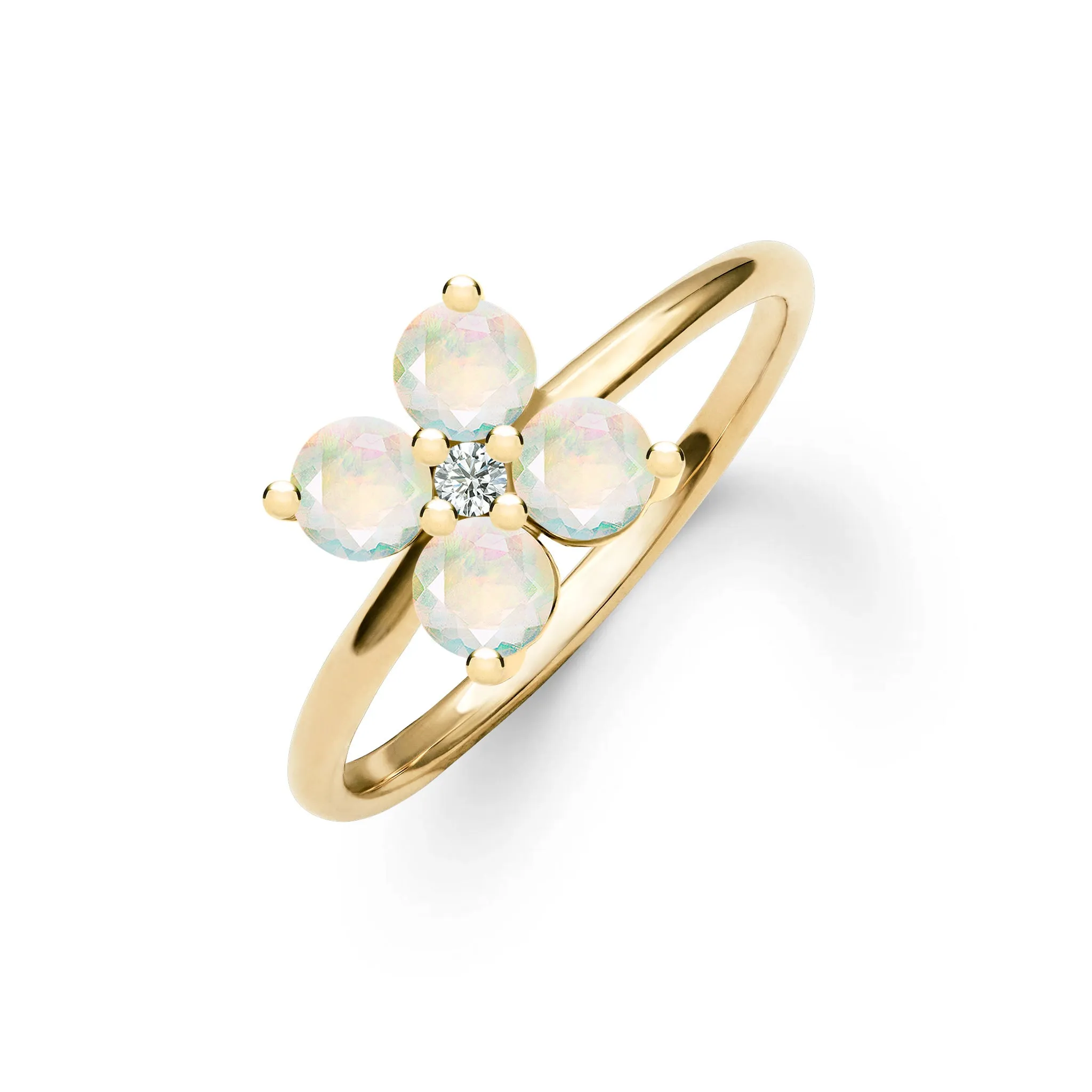 Greenwich 4 Opal & Diamond Ring in 14k Gold (October) sold by Haverhill