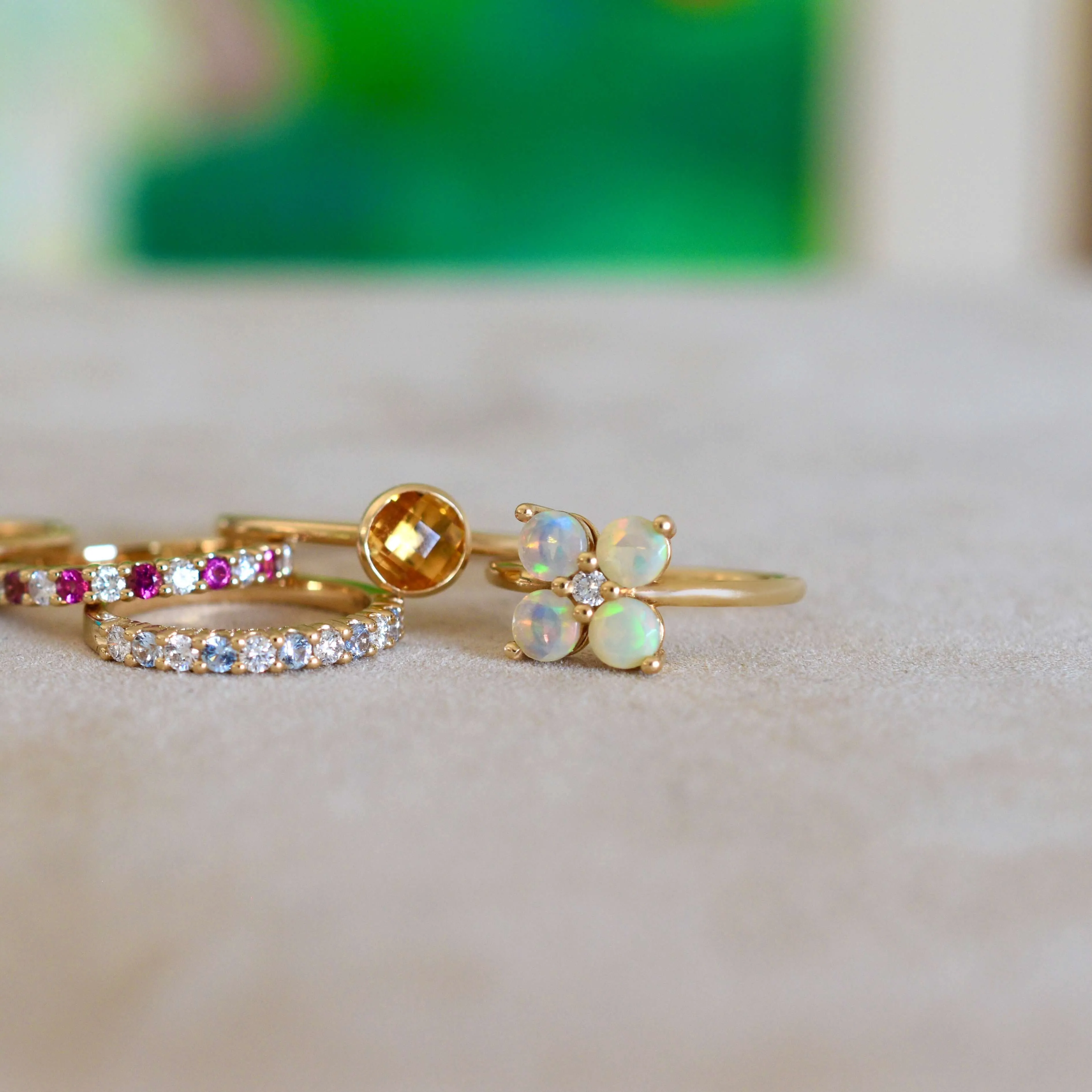 Greenwich 4 Opal & Diamond Ring in 14k Gold (October) sold by Haverhill product image thumbnail 3