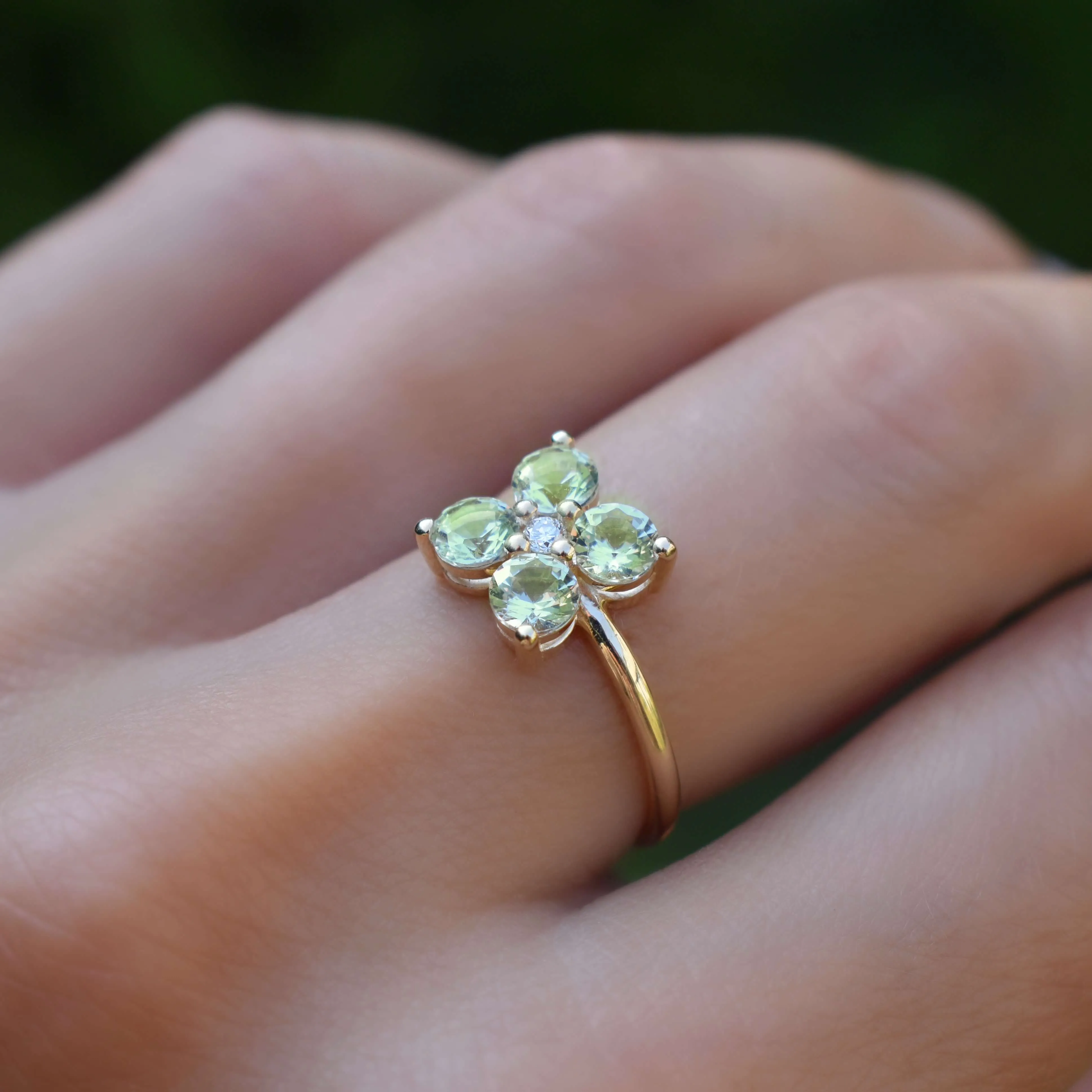 Greenwich 4 Peridot & Diamond Ring in 14k Gold (August) sold by Haverhill product image thumbnail 3