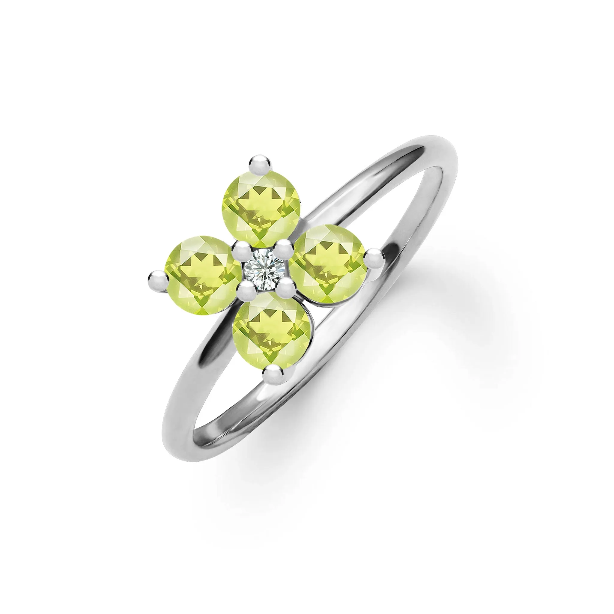 Greenwich 4 Peridot & Diamond Ring in 14k Gold (August) sold by Haverhill product image thumbnail 5
