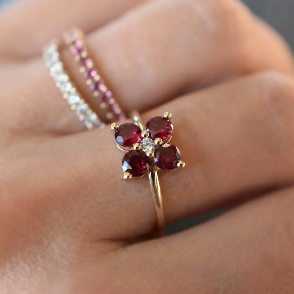 Greenwich 4 Ruby & Diamond Ring in 14k Gold (July) sold by Haverhill product image thumbnail 2