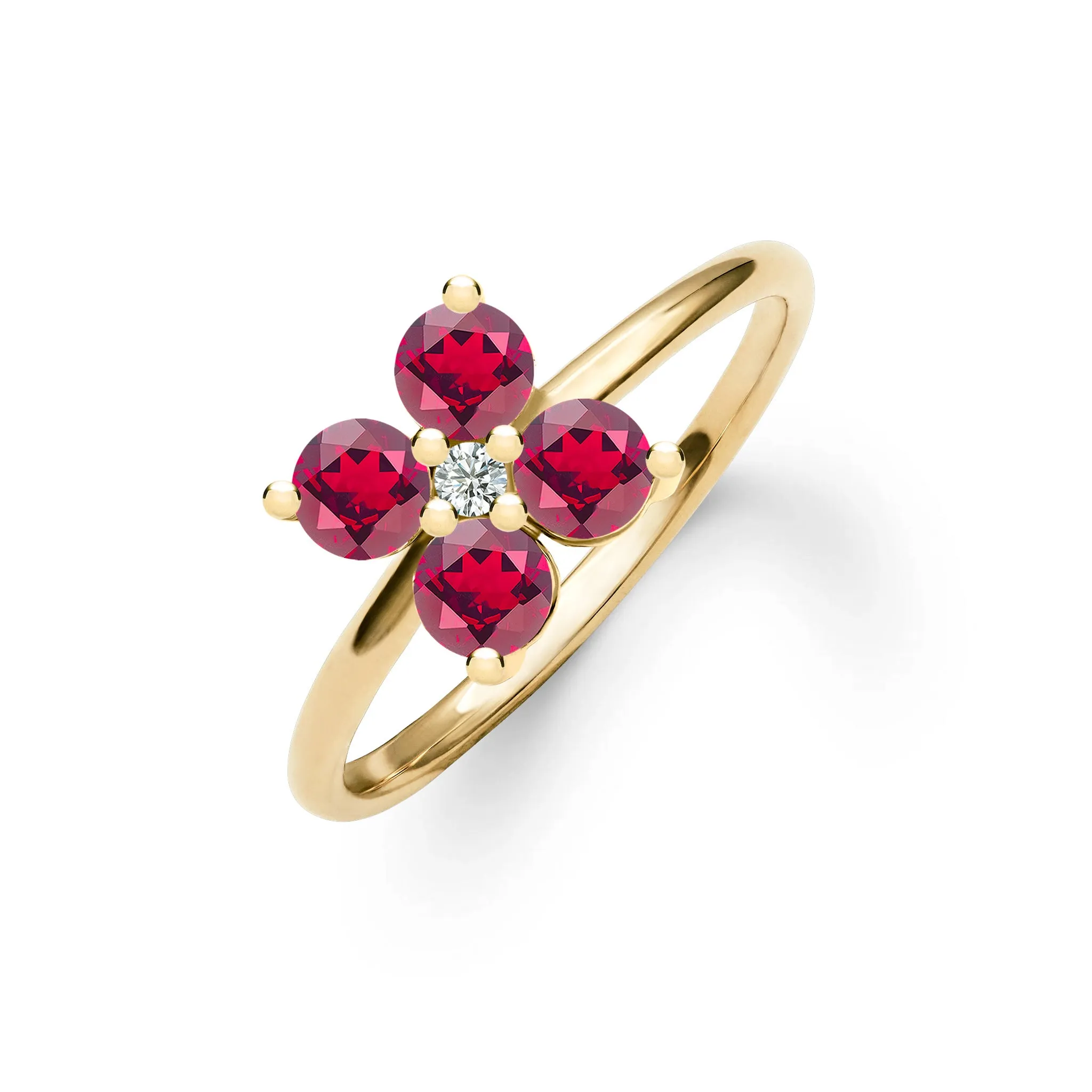 Greenwich 4 Ruby & Diamond Ring in 14k Gold (July) sold by Haverhill