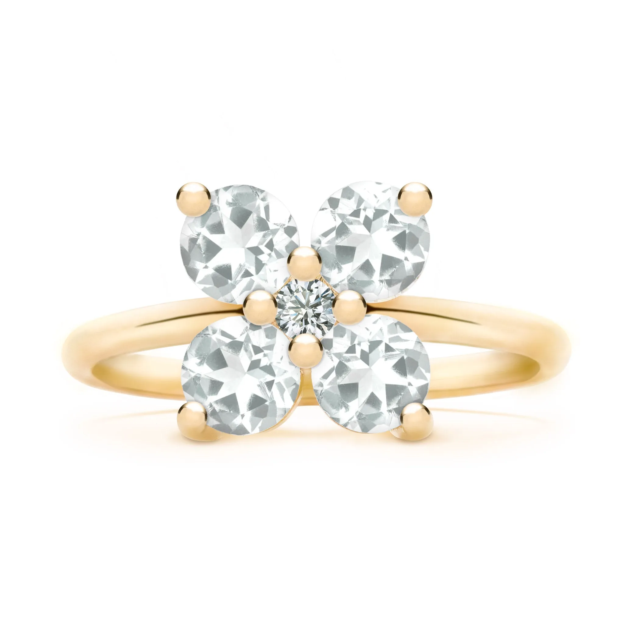 Greenwich 4 White Topaz & Diamond Ring in 14k Gold (April) sold by Haverhill product image thumbnail 4