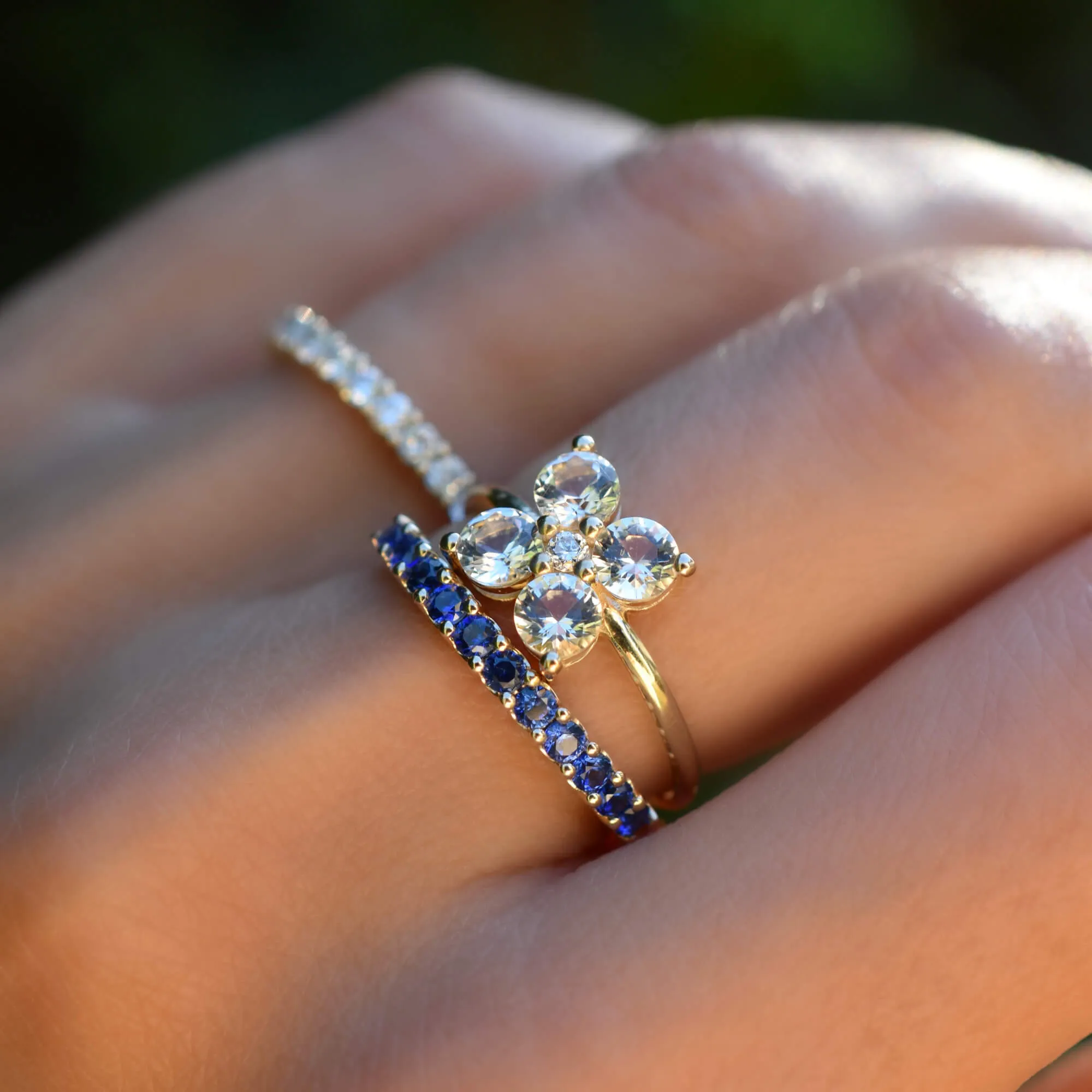 Greenwich 4 White Topaz & Diamond Ring in 14k Gold (April) sold by Haverhill product image thumbnail 3