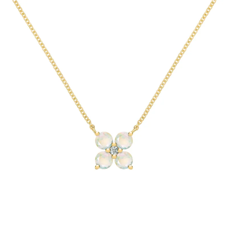 Greenwich 4 Opal & Diamond Necklace in 14k Gold (October) sold by Haverhill