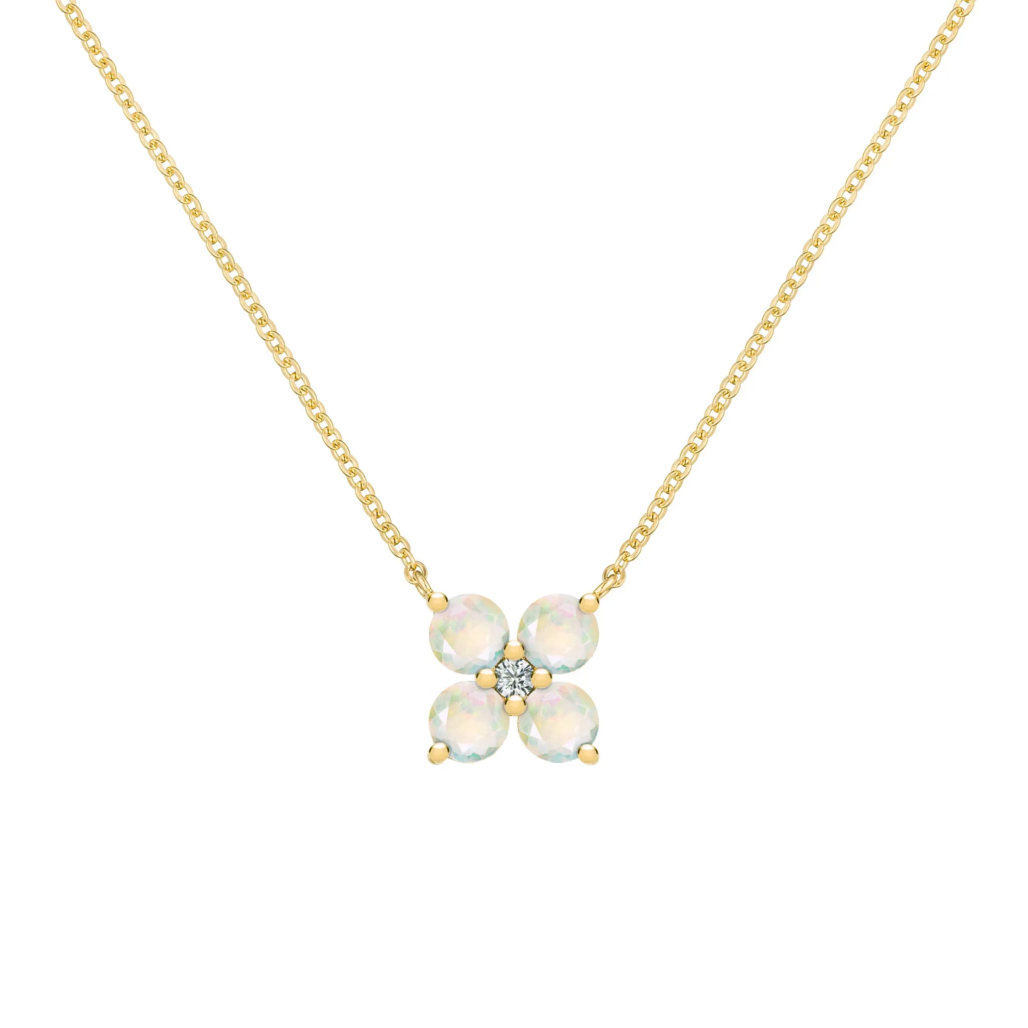 Greenwich 4 Opal & Diamond Necklace in 14k Gold (October) sold by Haverhill