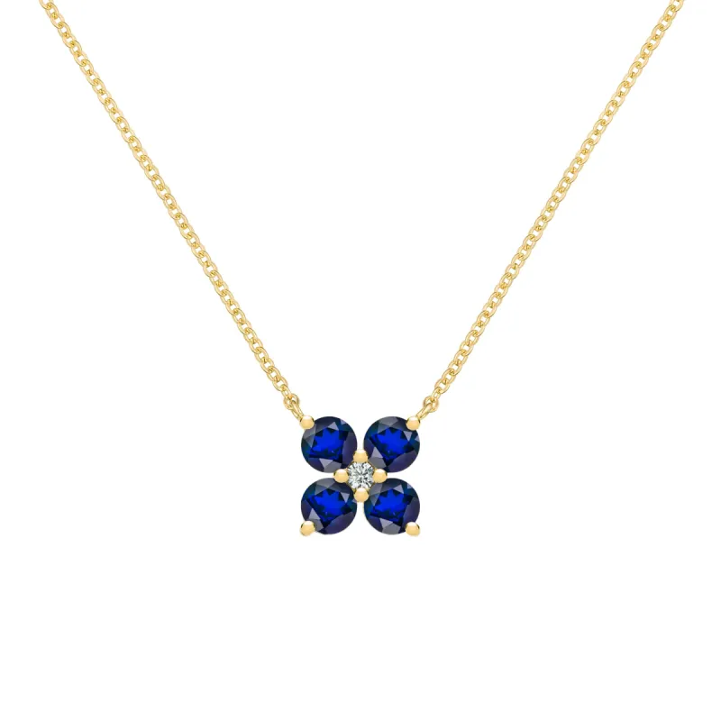 Greenwich 4 Sapphire & Diamond Necklace in 14k Gold (September) sold by Haverhill