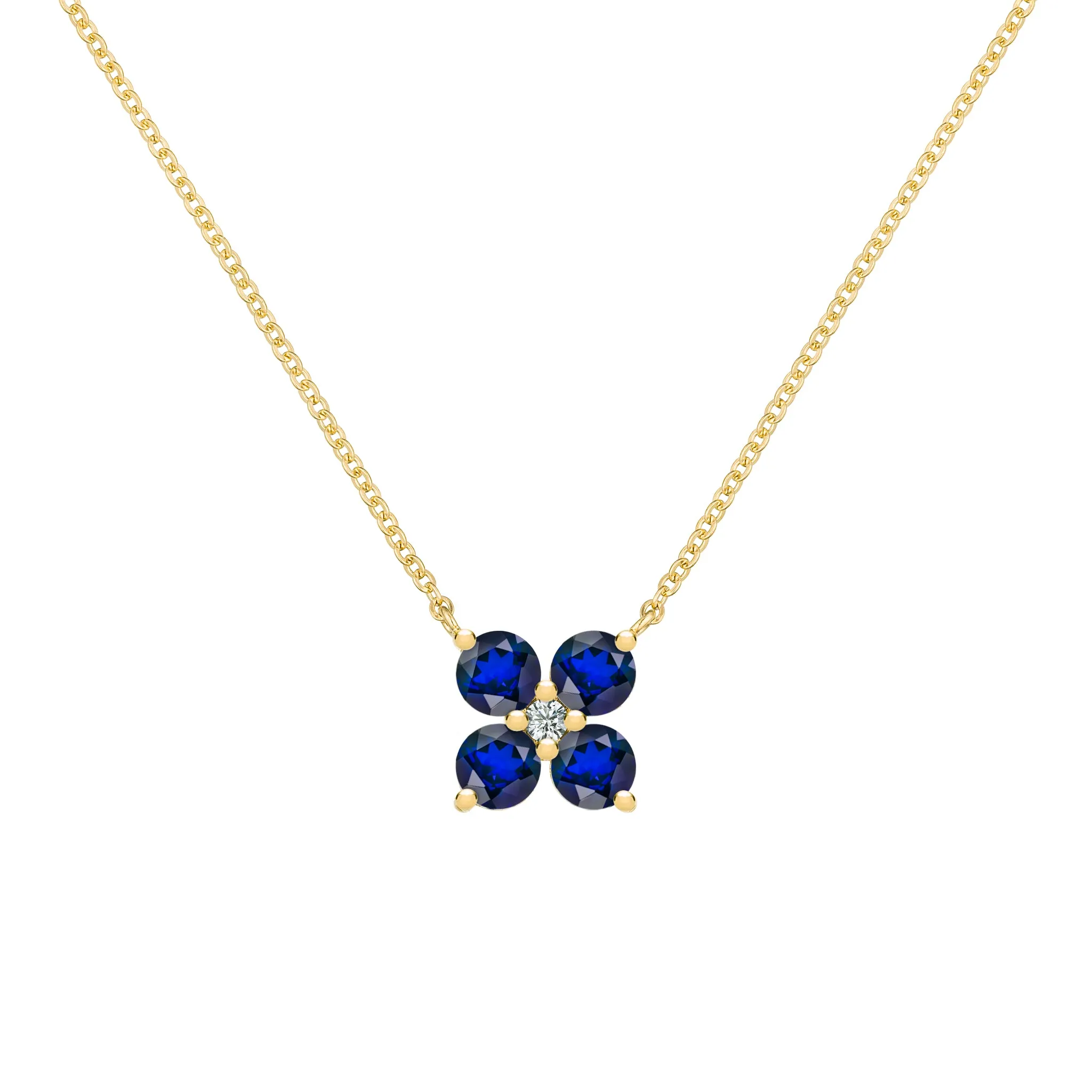 Greenwich 4 Sapphire & Diamond Necklace in 14k Gold (September) sold by Haverhill