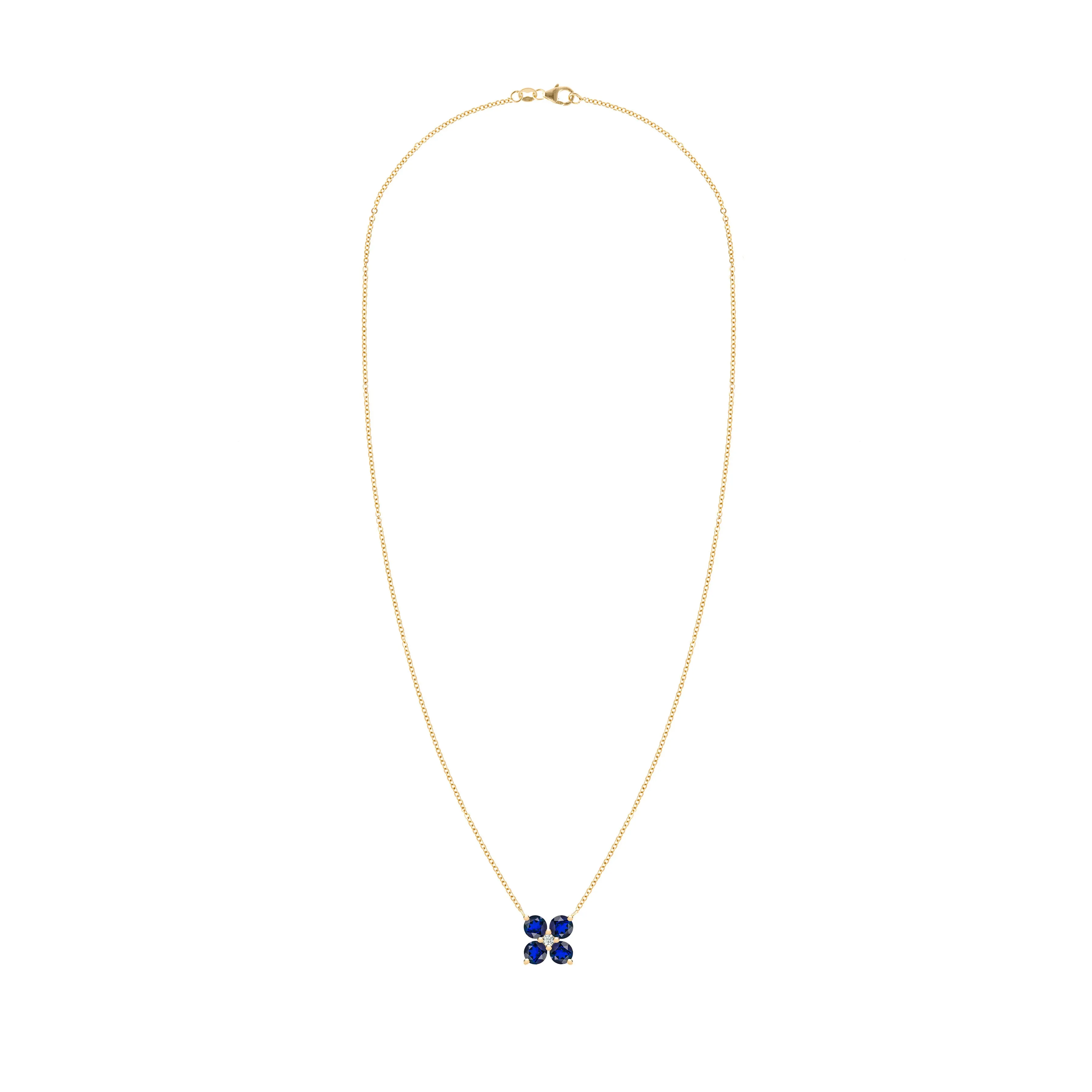 Greenwich 4 Sapphire & Diamond Necklace in 14k Gold (September) sold by Haverhill product image thumbnail 5