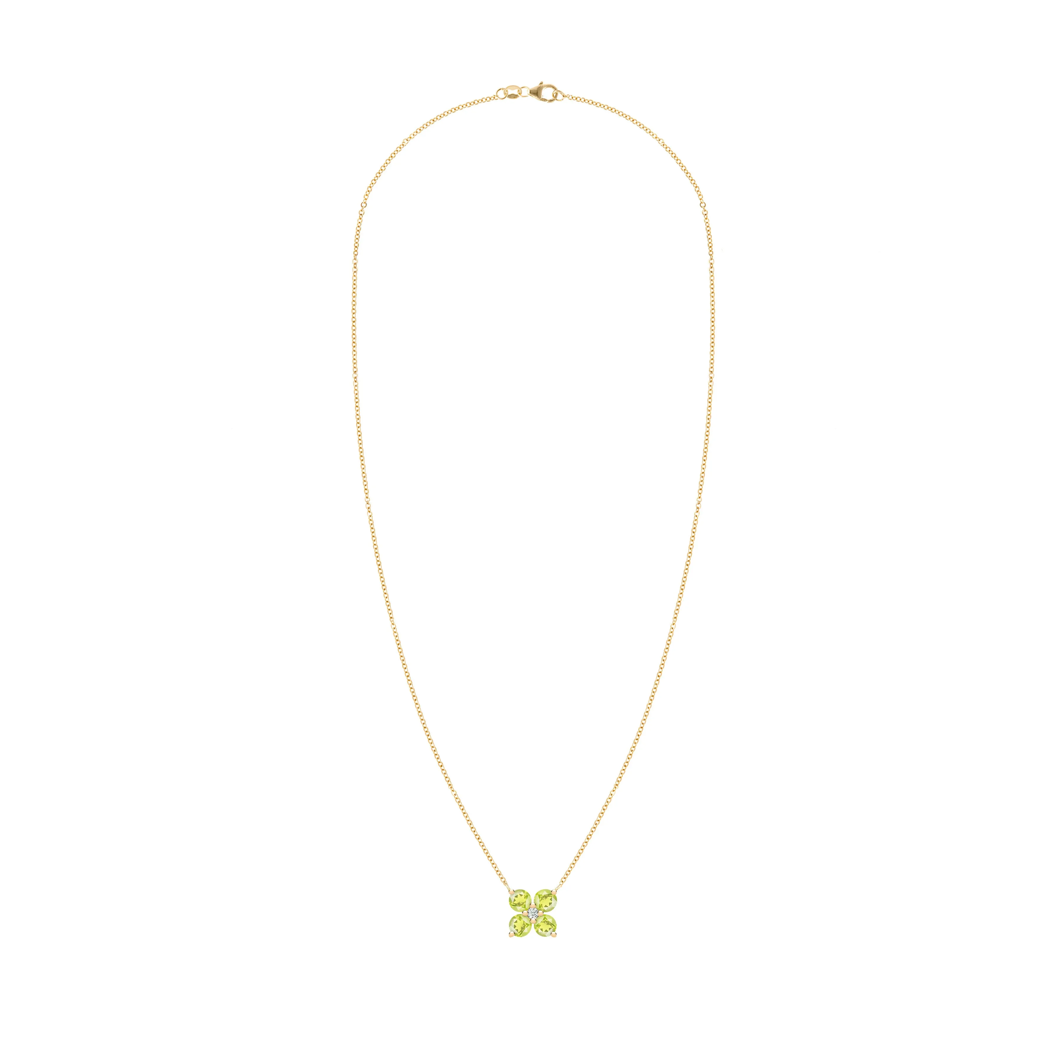 Greenwich 4 Peridot & Diamond Necklace in 14k Gold (August) sold by Haverhill product image thumbnail 5