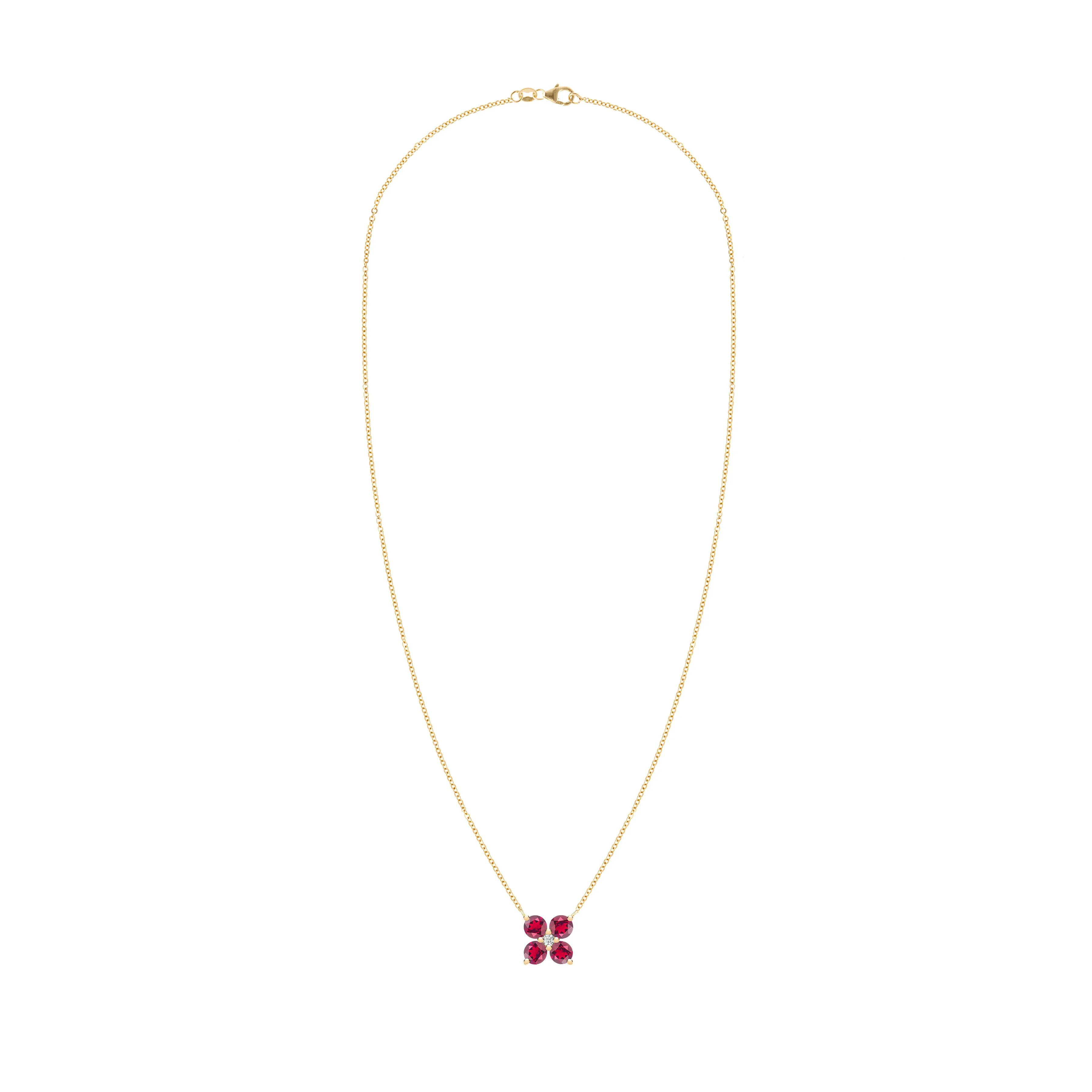 Greenwich 4 Ruby & Diamond Necklace in 14k Gold (July) sold by Haverhill product image thumbnail 4