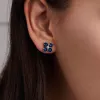 Greenwich 4 Sapphire & Diamond Earrings in 14k Gold (September) sold by Haverhill