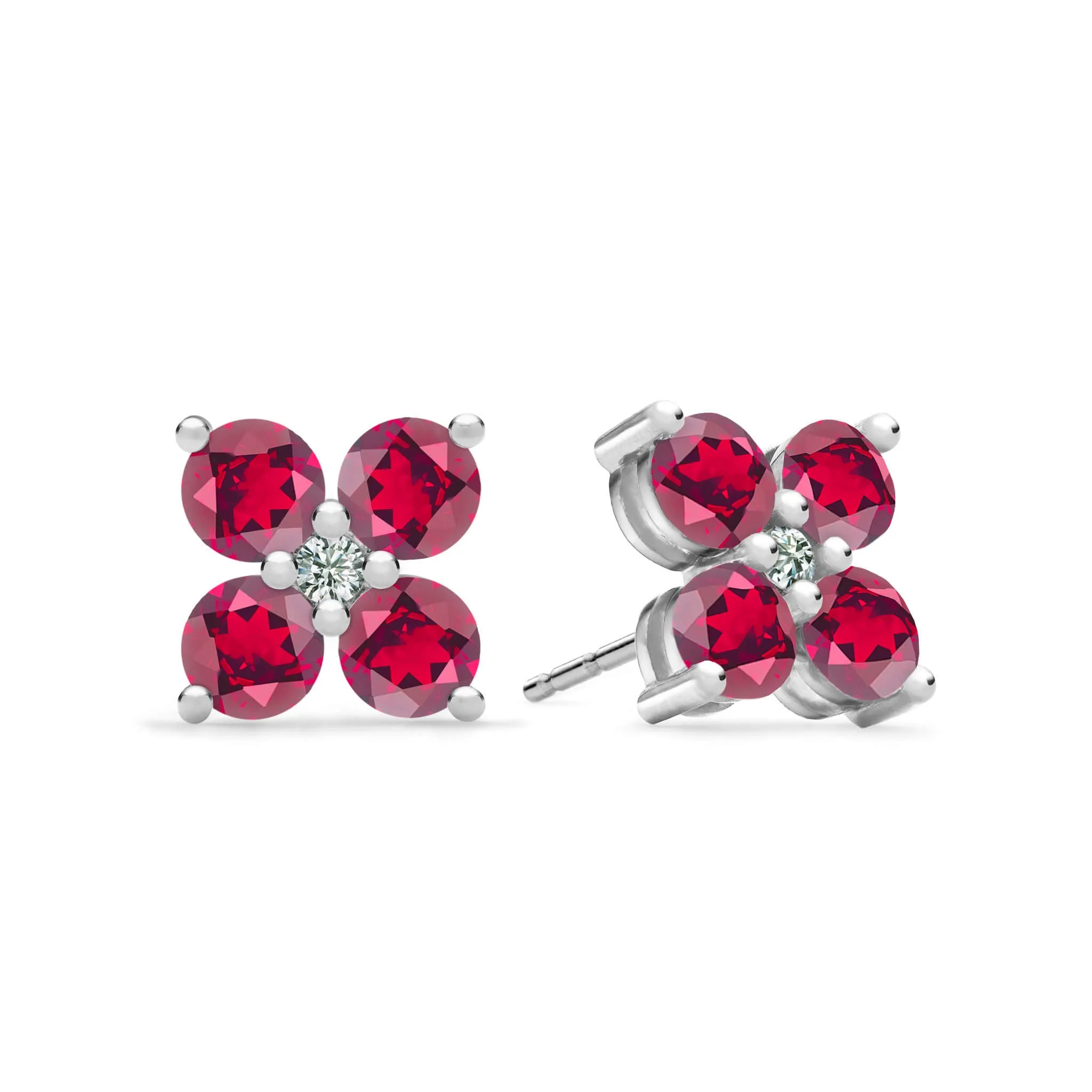 Greenwich 4 Ruby & Diamond Earrings in 14k Gold (July) sold by Haverhill product image thumbnail 5
