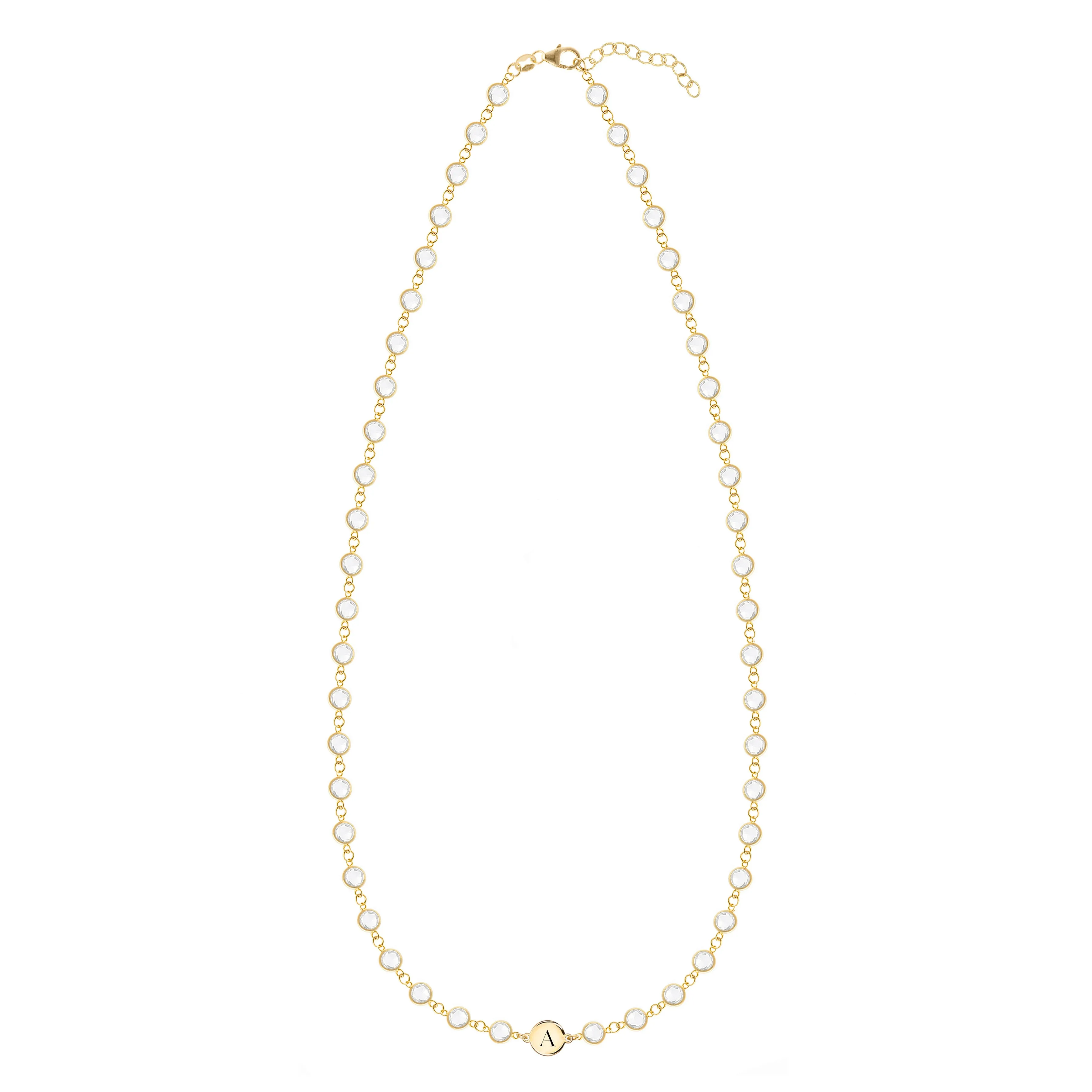 Newport 1 Letter Birthstone Necklace in 14k Gold sold by Haverhill product image thumbnail 4