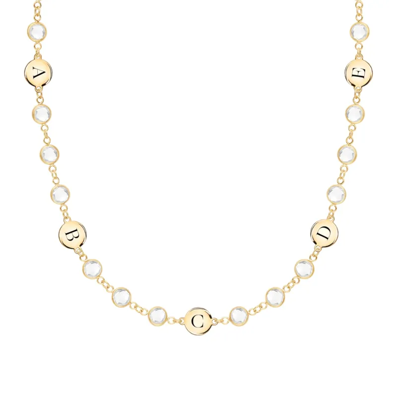 Newport 5 Letter Birthstone Necklace in 14k Gold sold by Haverhill