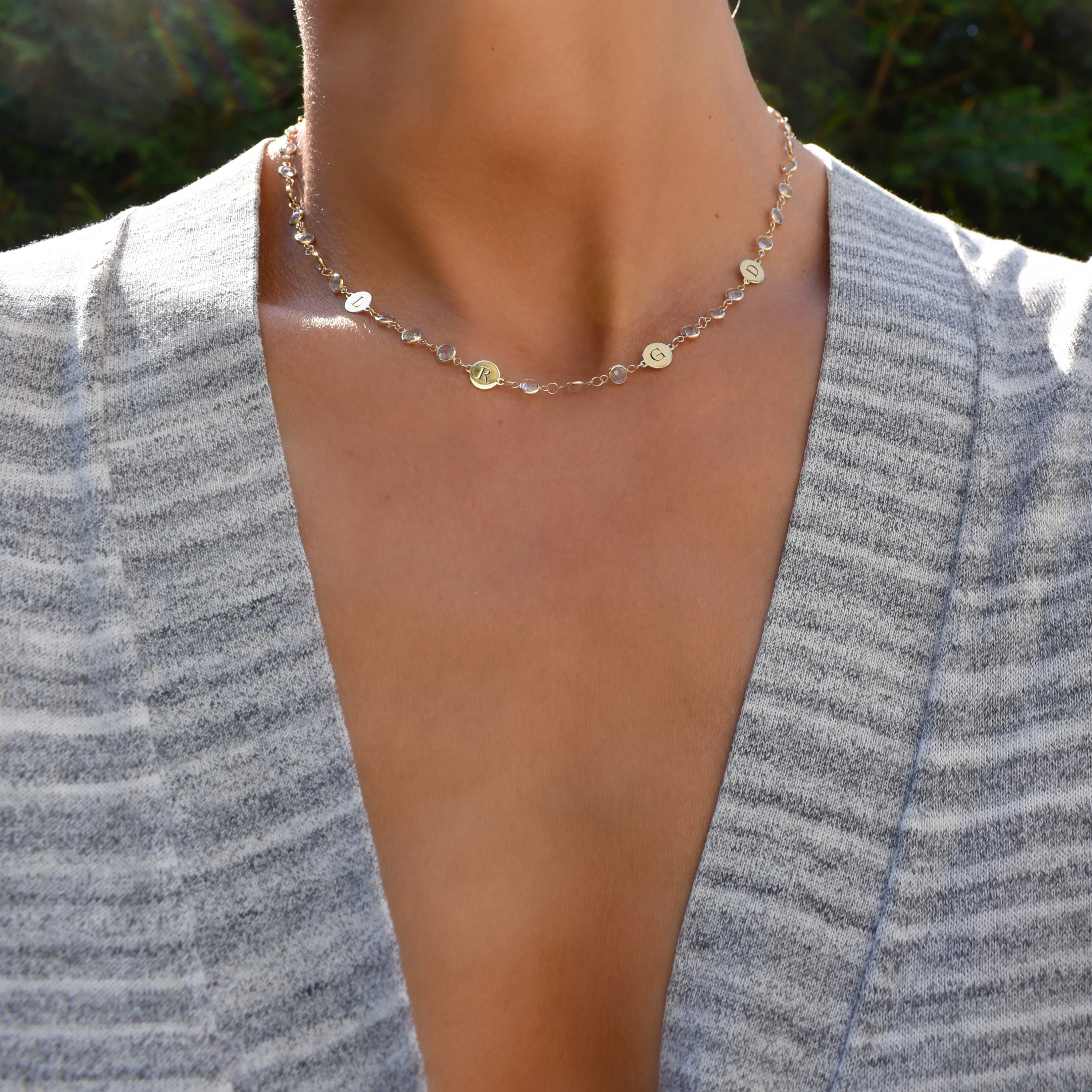 Newport 4 Letter Birthstone Necklace in 14k Gold sold by Haverhill product image thumbnail 2