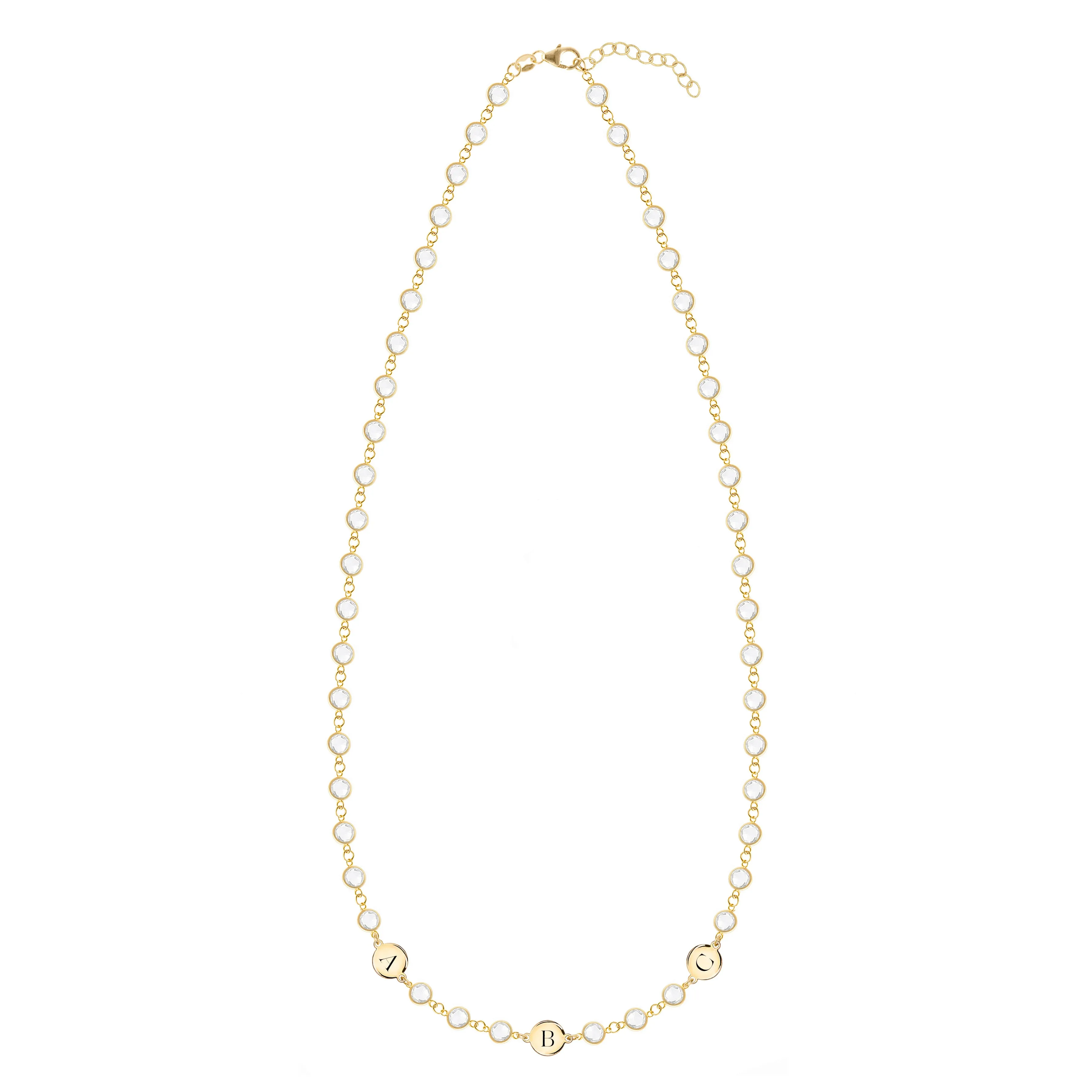 Newport 3 Letter Birthstone Necklace in 14k Gold sold by Haverhill product image thumbnail 4