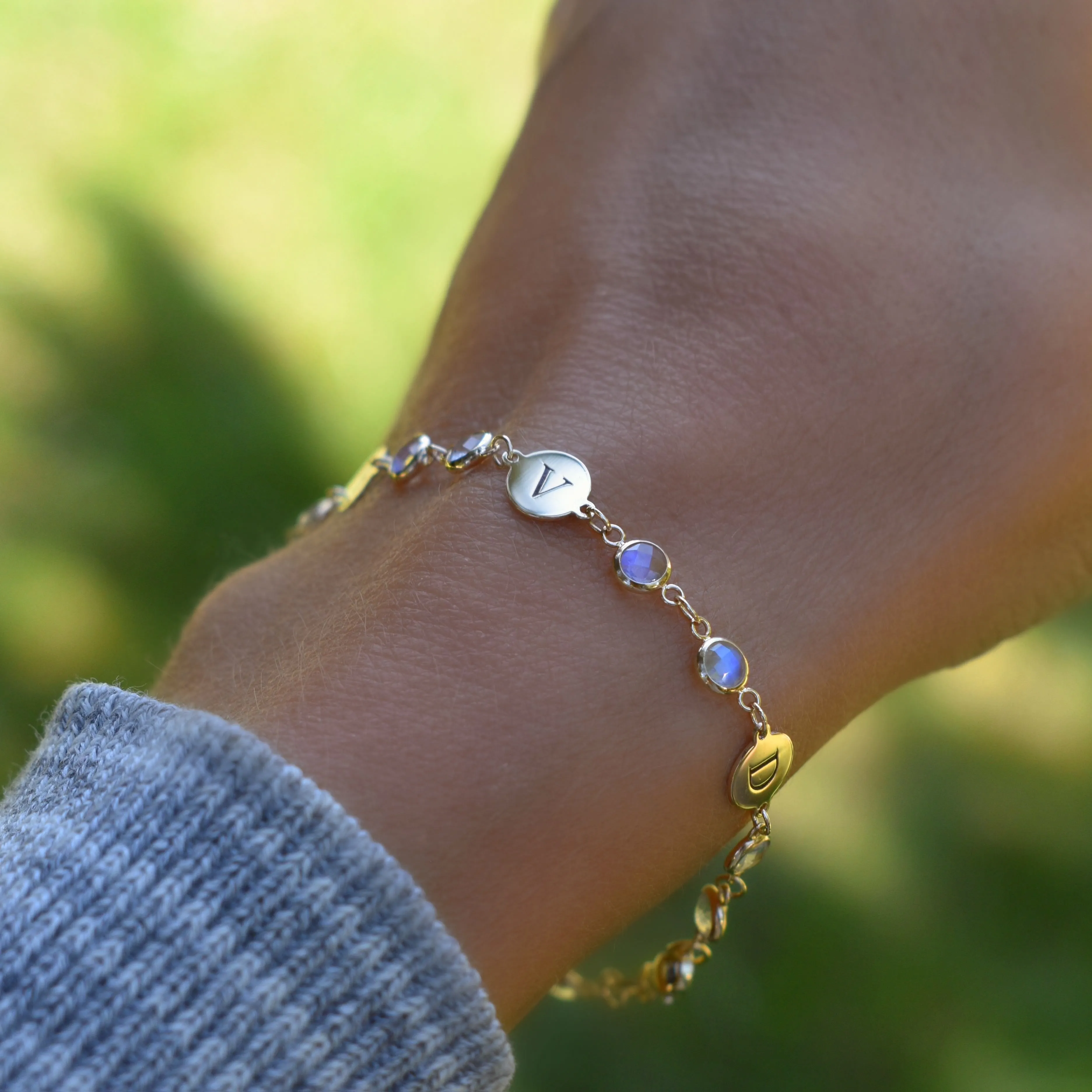 Newport 5 Letter Birthstone Bracelet in 14k Gold sold by Haverhill product image thumbnail 3