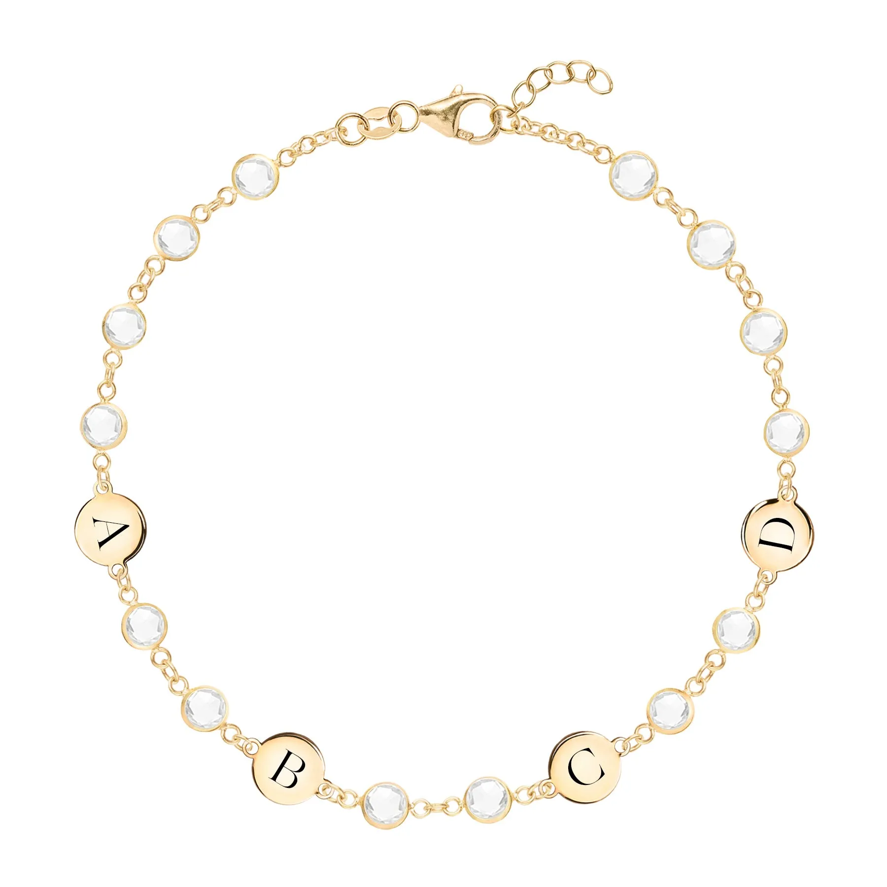 Newport 4 Letter Birthstone Bracelet in 14k Gold sold by Haverhill
