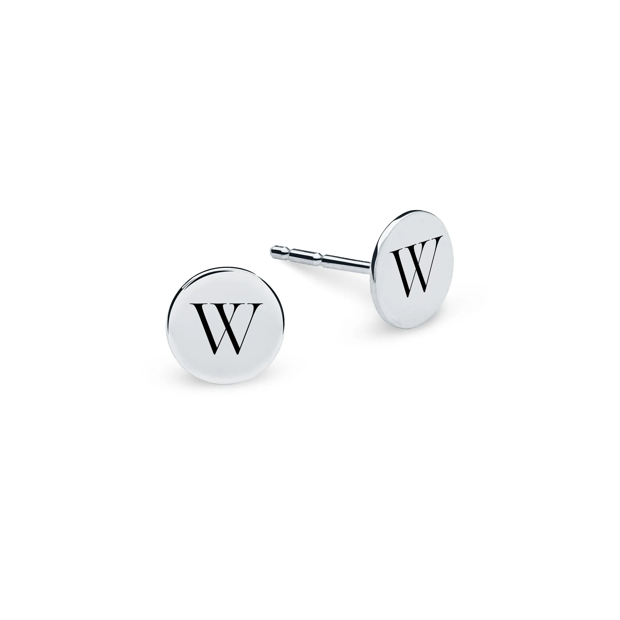 Letter W Stud Earrings in 14k Gold sold by Haverhill product image thumbnail 5