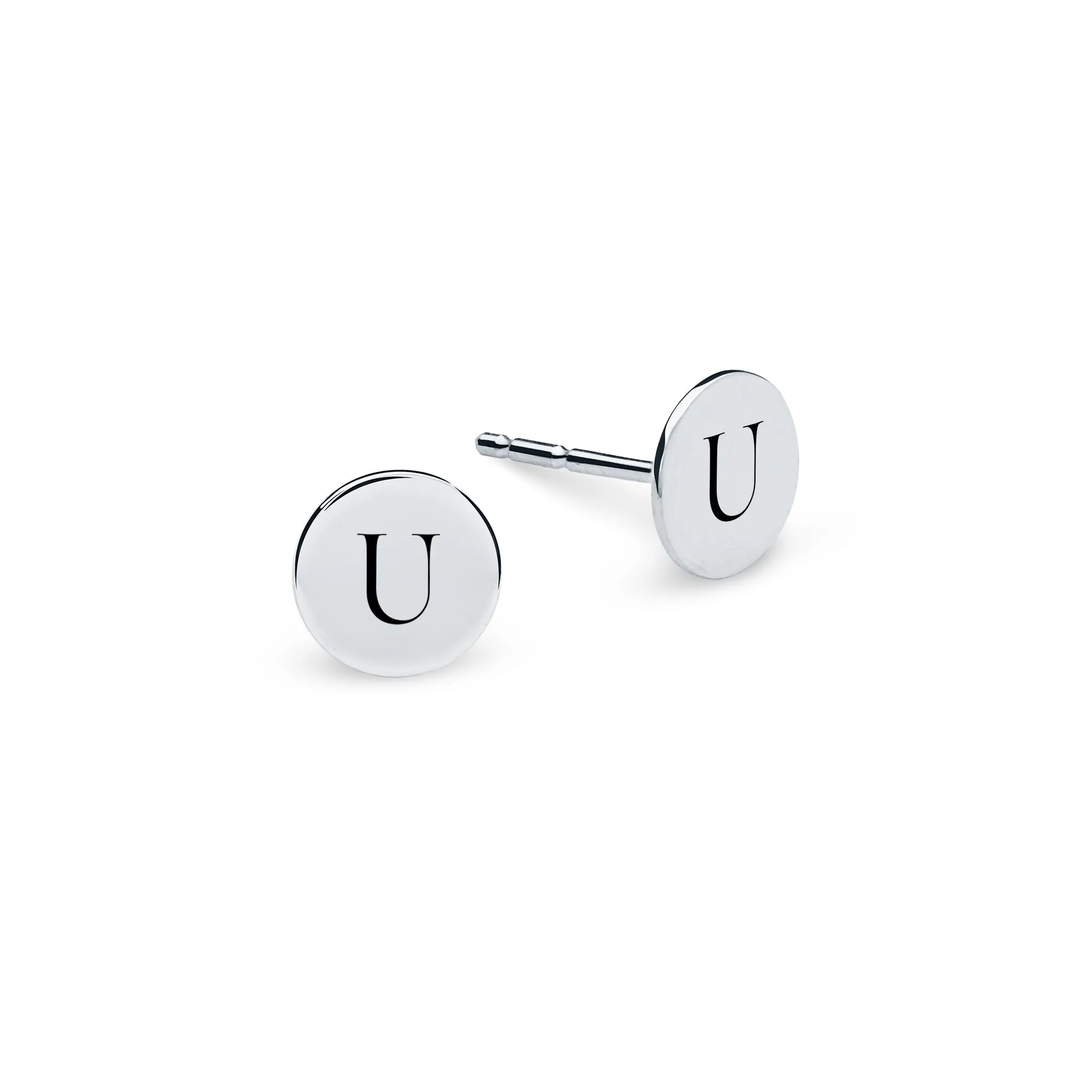 Letter U Stud Earrings in 14k Gold sold by Haverhill product image thumbnail 5