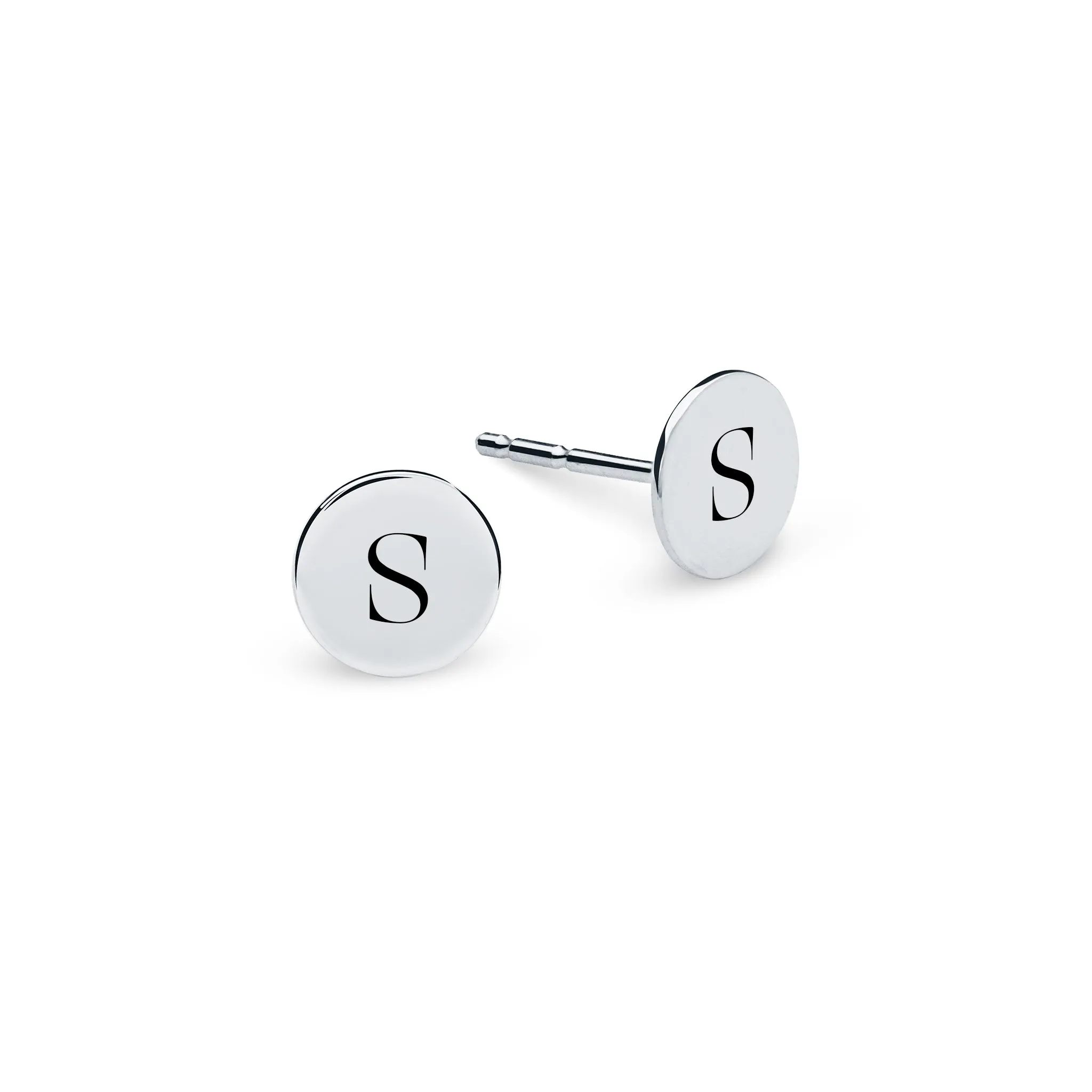 Letter S Stud Earrings in 14k Gold sold by Haverhill product image thumbnail 5