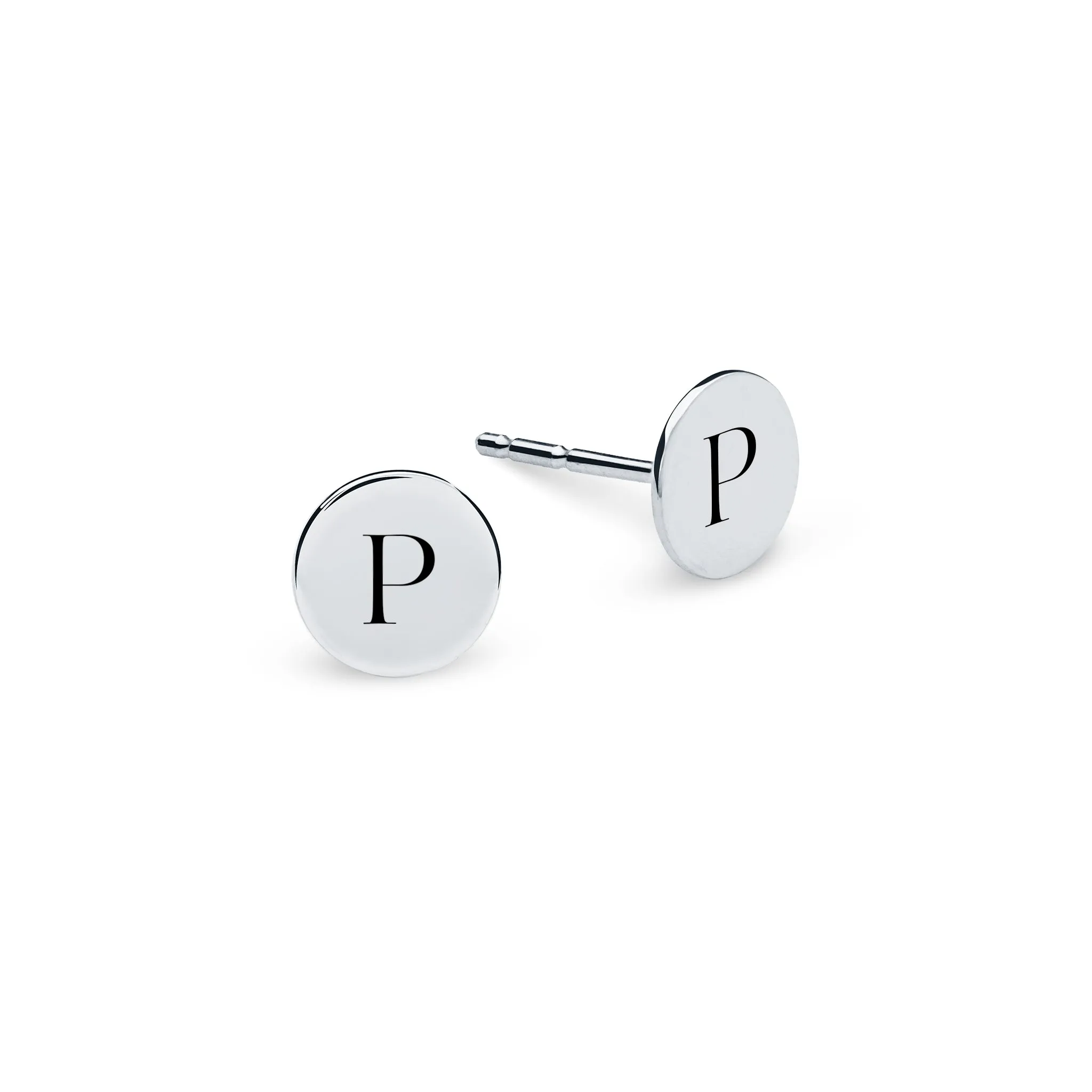 Letter P Stud Earrings in 14k Gold sold by Haverhill product image thumbnail 5