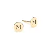 Letter M Stud Earrings in 14k Gold sold by Haverhill