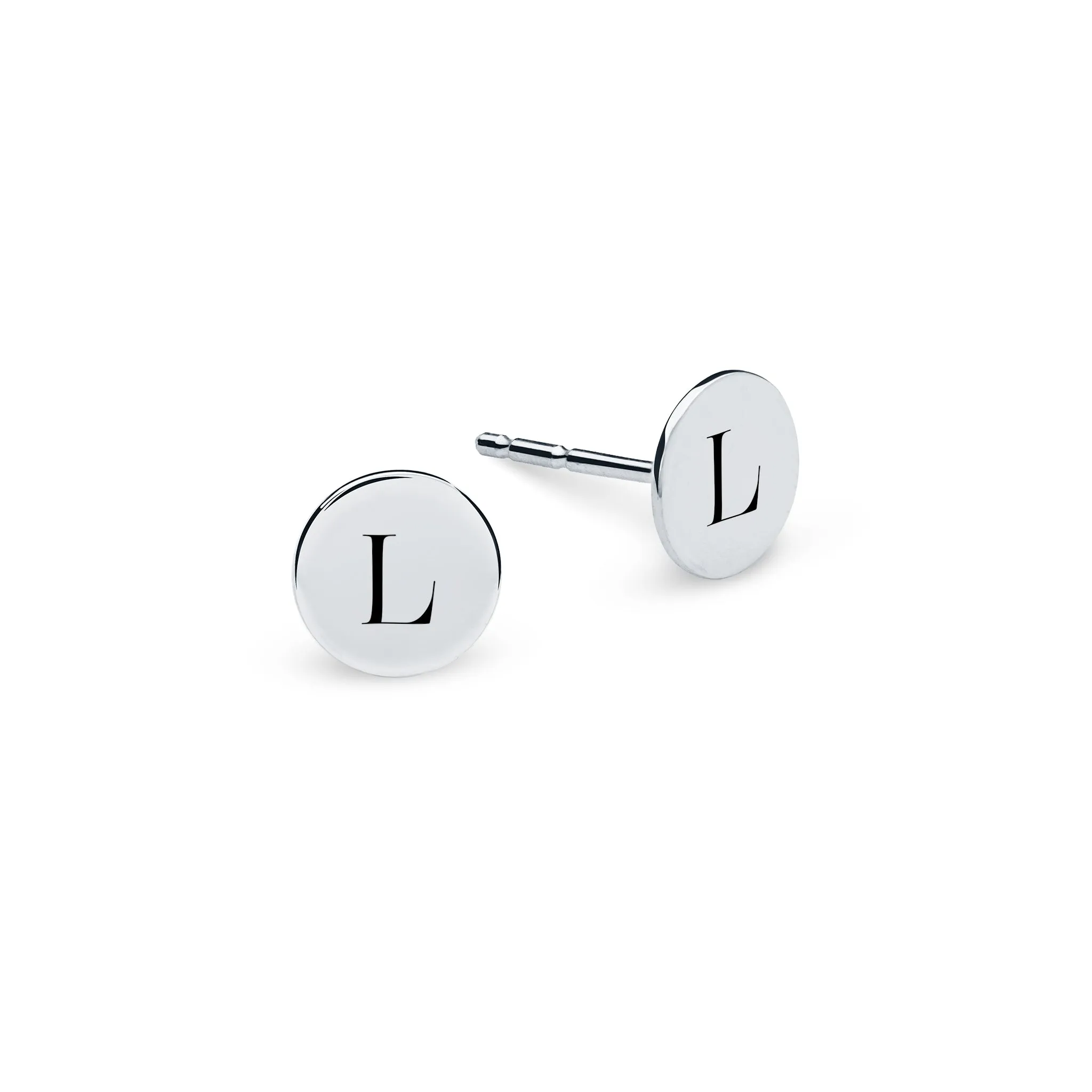 Letter L Stud Earrings in 14k Gold sold by Haverhill product image thumbnail 5