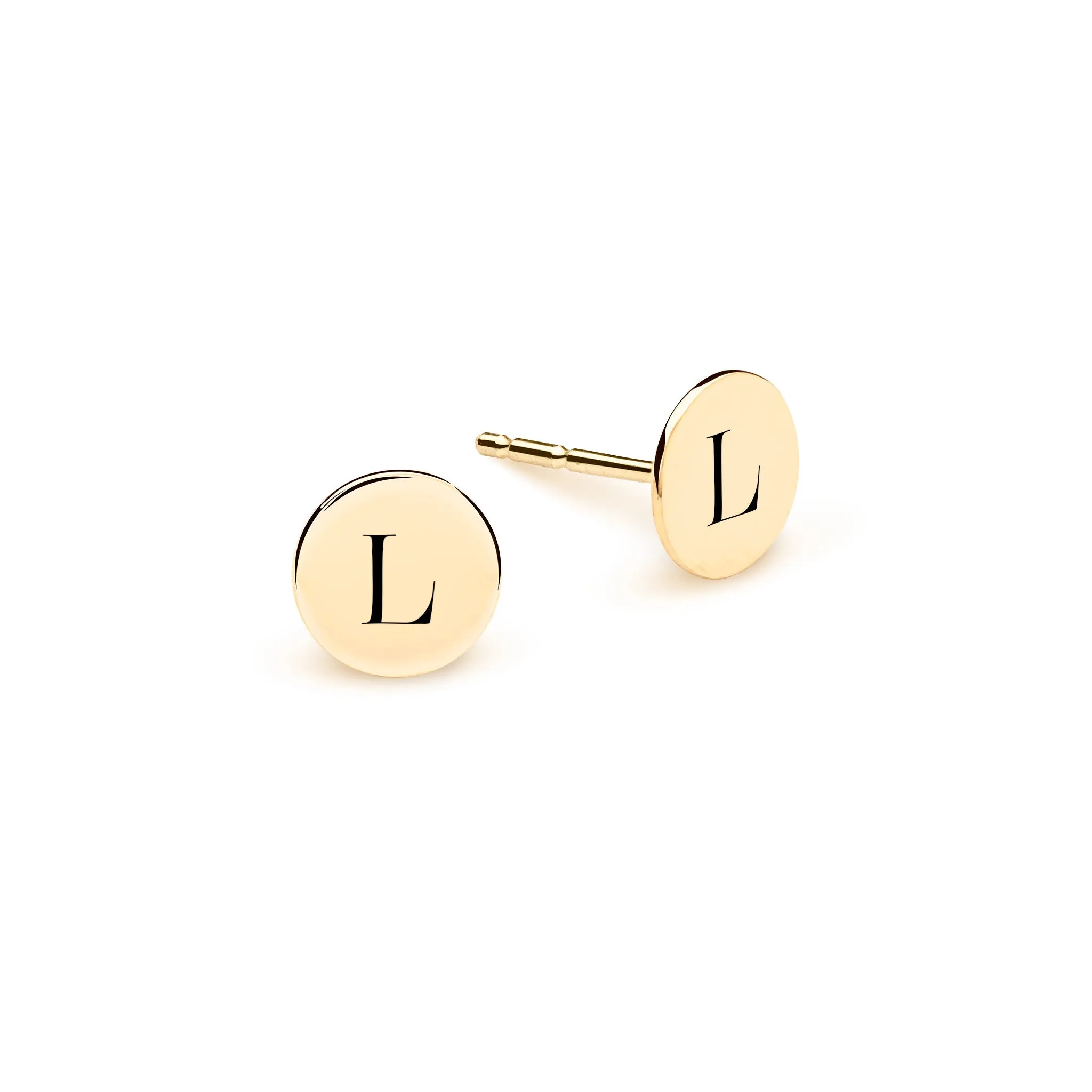 Letter L Stud Earrings in 14k Gold sold by Haverhill