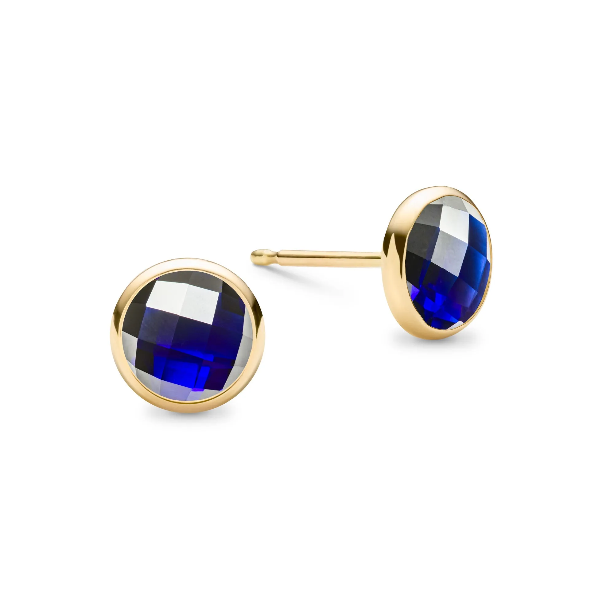 Grand Sapphire Stud Earrings in 14k Gold (September) sold by Haverhill